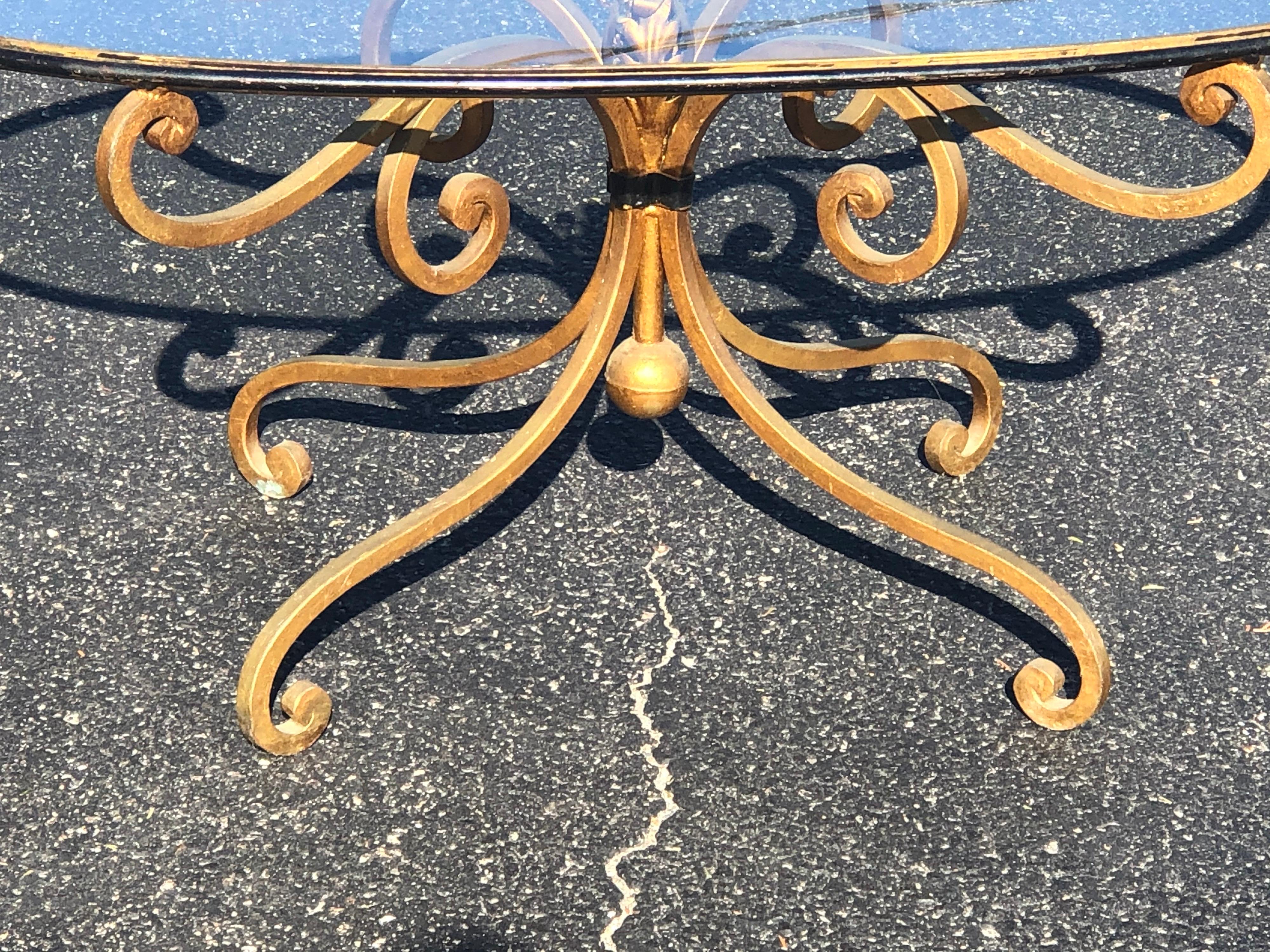 French Style Oval Iron Coffee Table For Sale 3