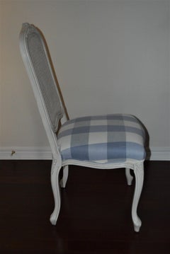 French style painted and caned back dining chair for custom finish