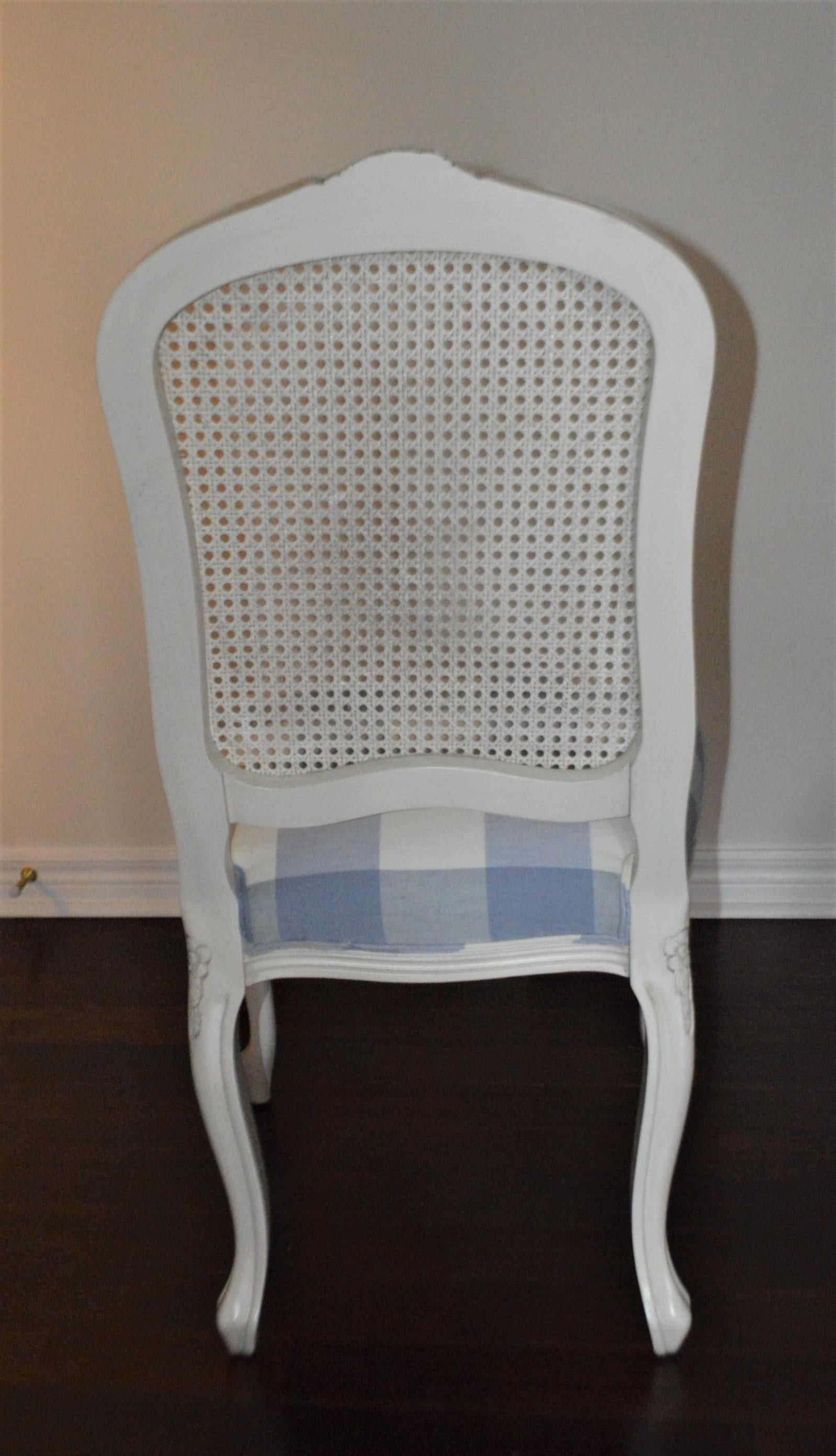 Louis XV French style painted and caned back dining chair for custom finish For Sale