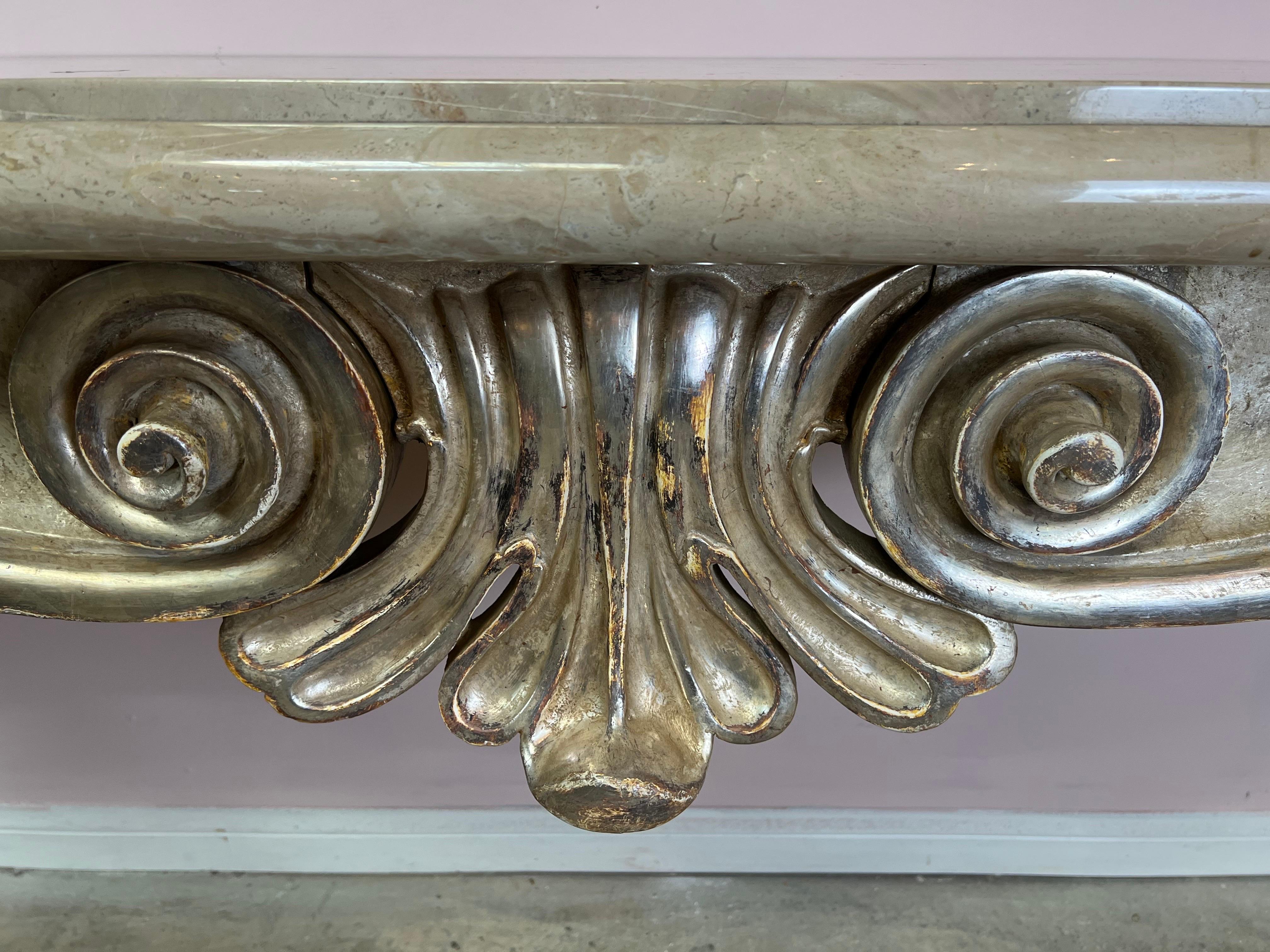French Style Painted & Parcel Gilt Console For Sale 10