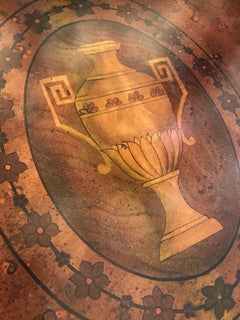 French Style Painted Wood Side Table with Urn Decoration