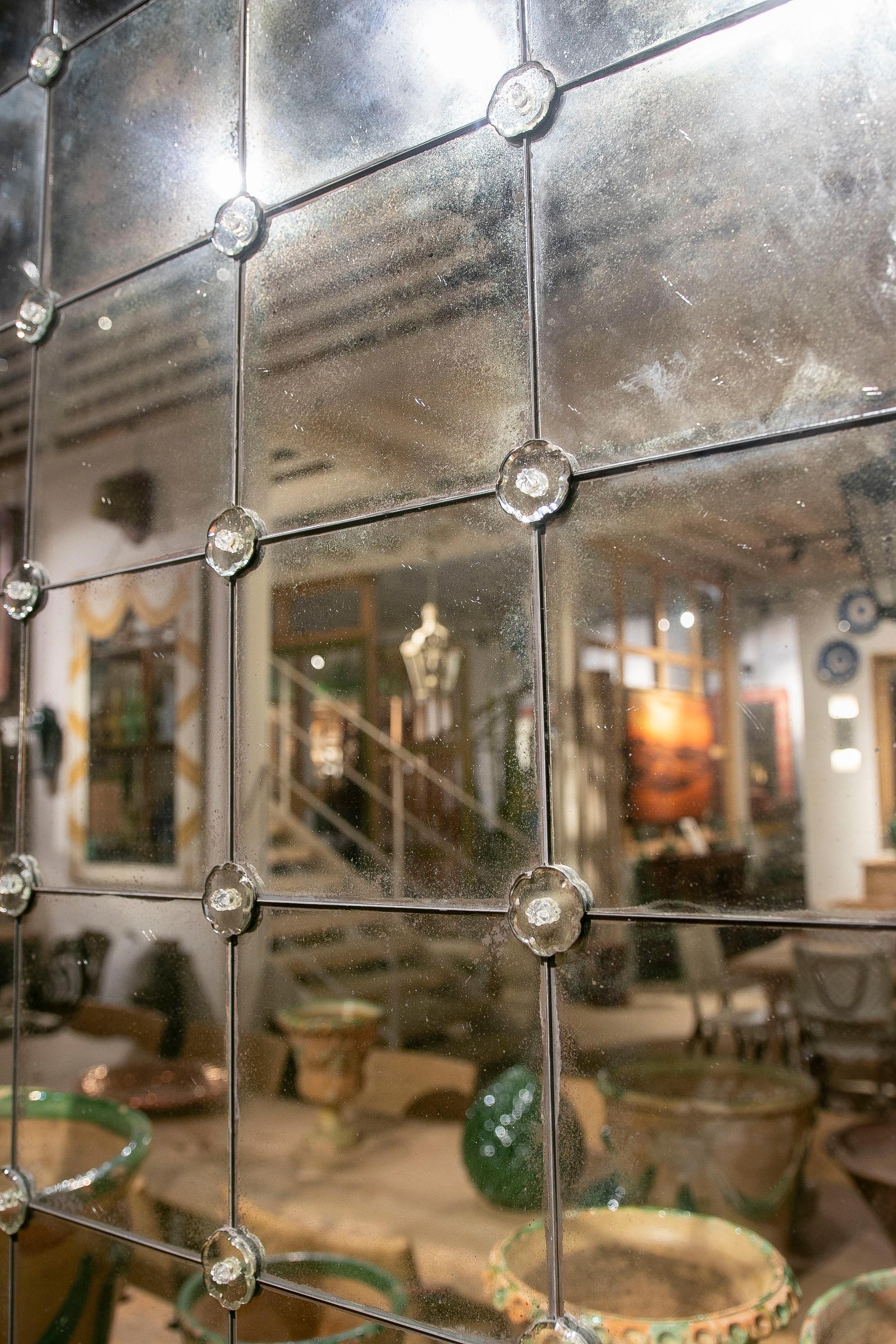 Französisch Stil Paar antike rechteckige Spiegel mit Eisenrahmen im Angebot 2