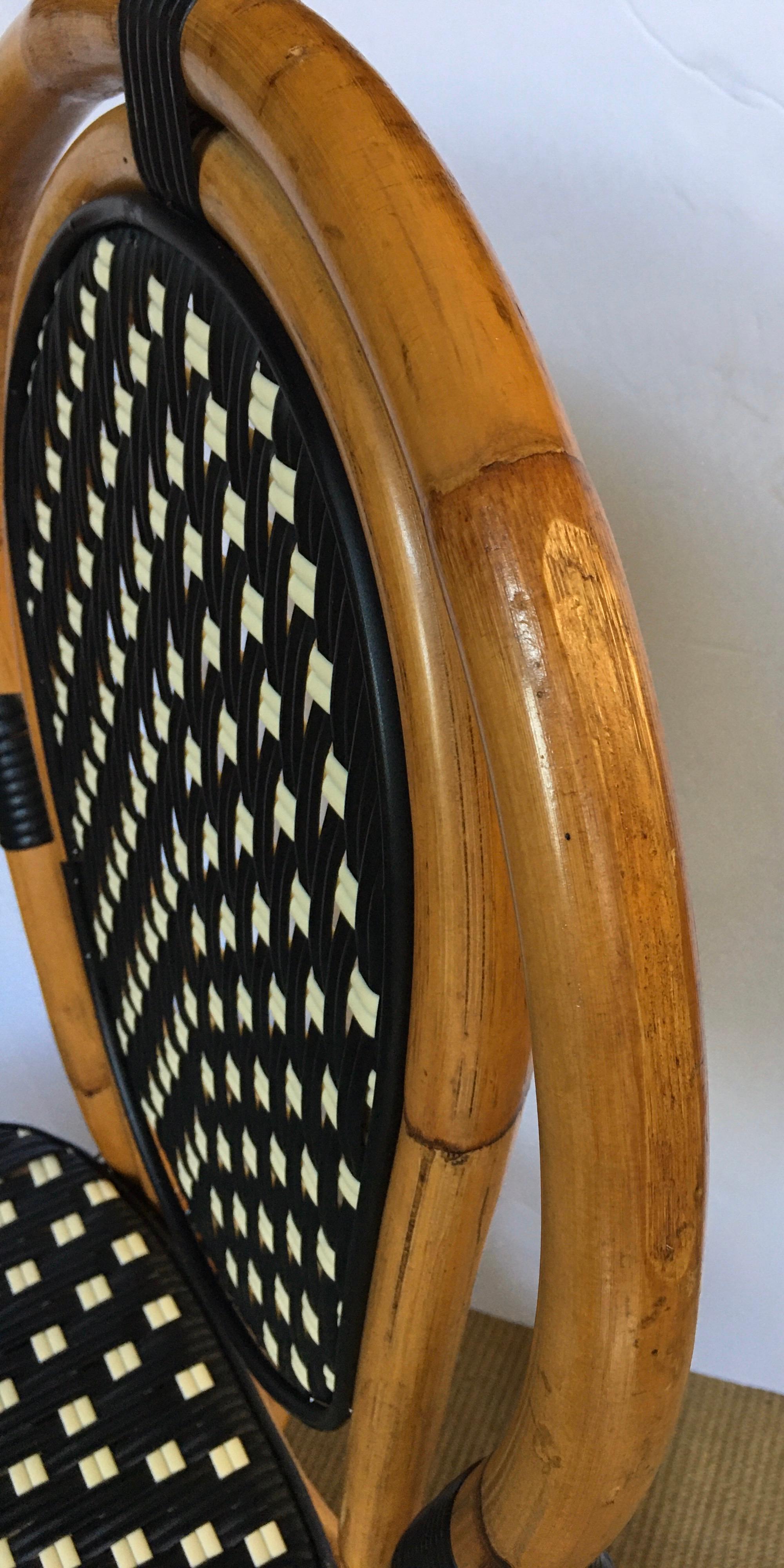 French Style Parisian Cafe Bistro Rattan Dining Chair 2