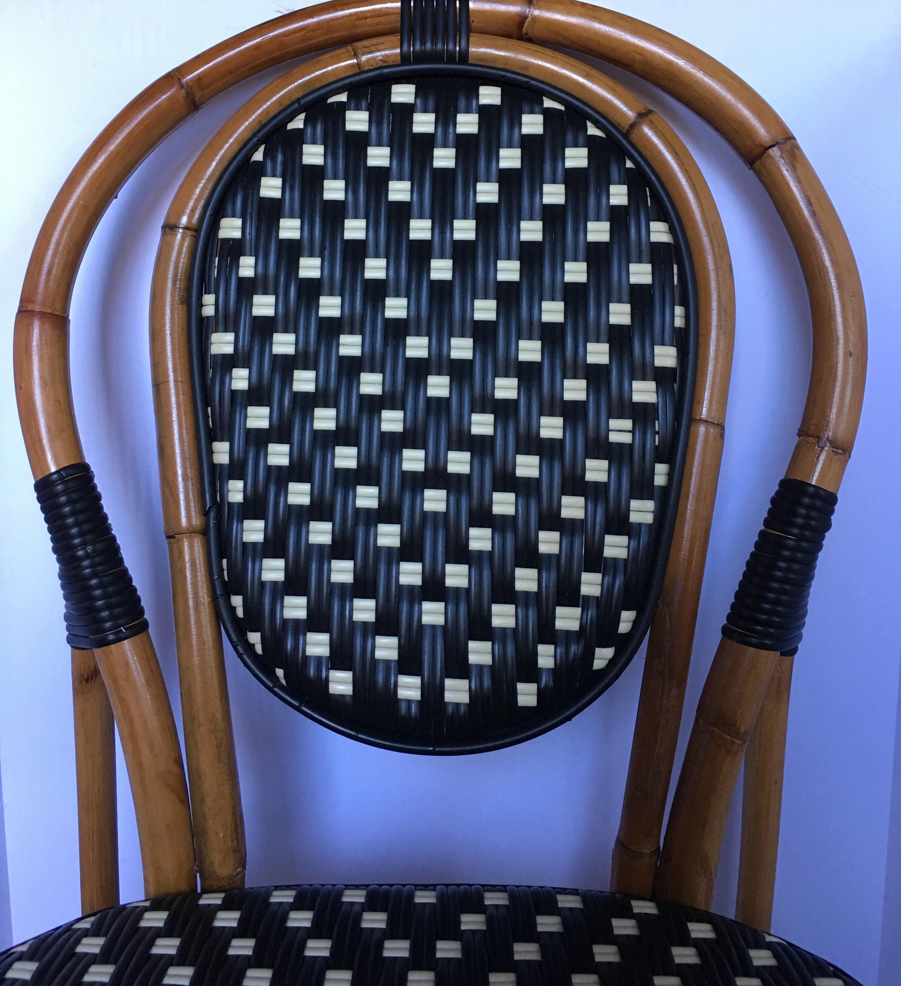 Contemporary French Style Parisian Cafe Bistro Rattan Dining Chair