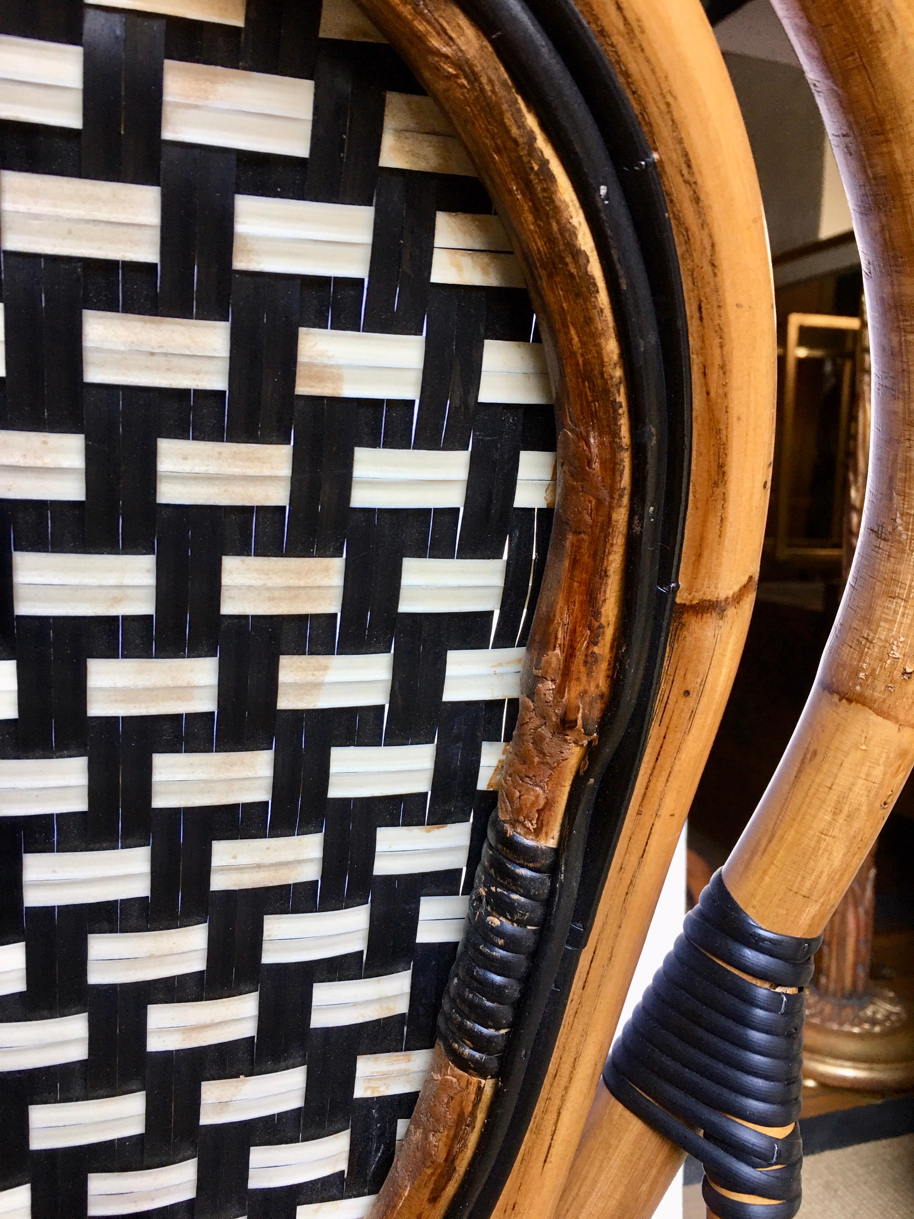 French Style Parisian Cafe Bistro Rattan Dining Chair 1
