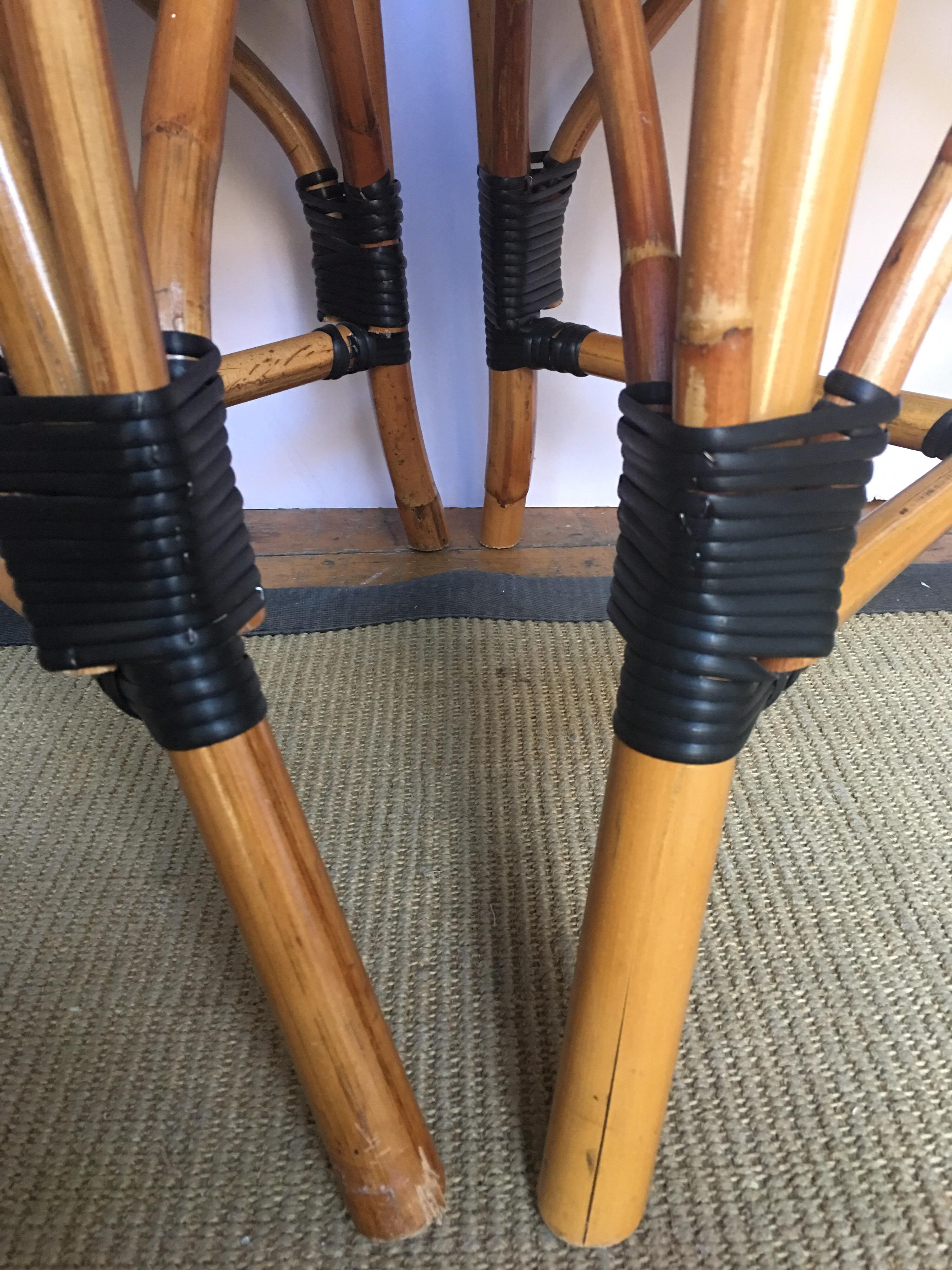 French Style Parisian Cafe Bistro Rattan Dining Chairs 8