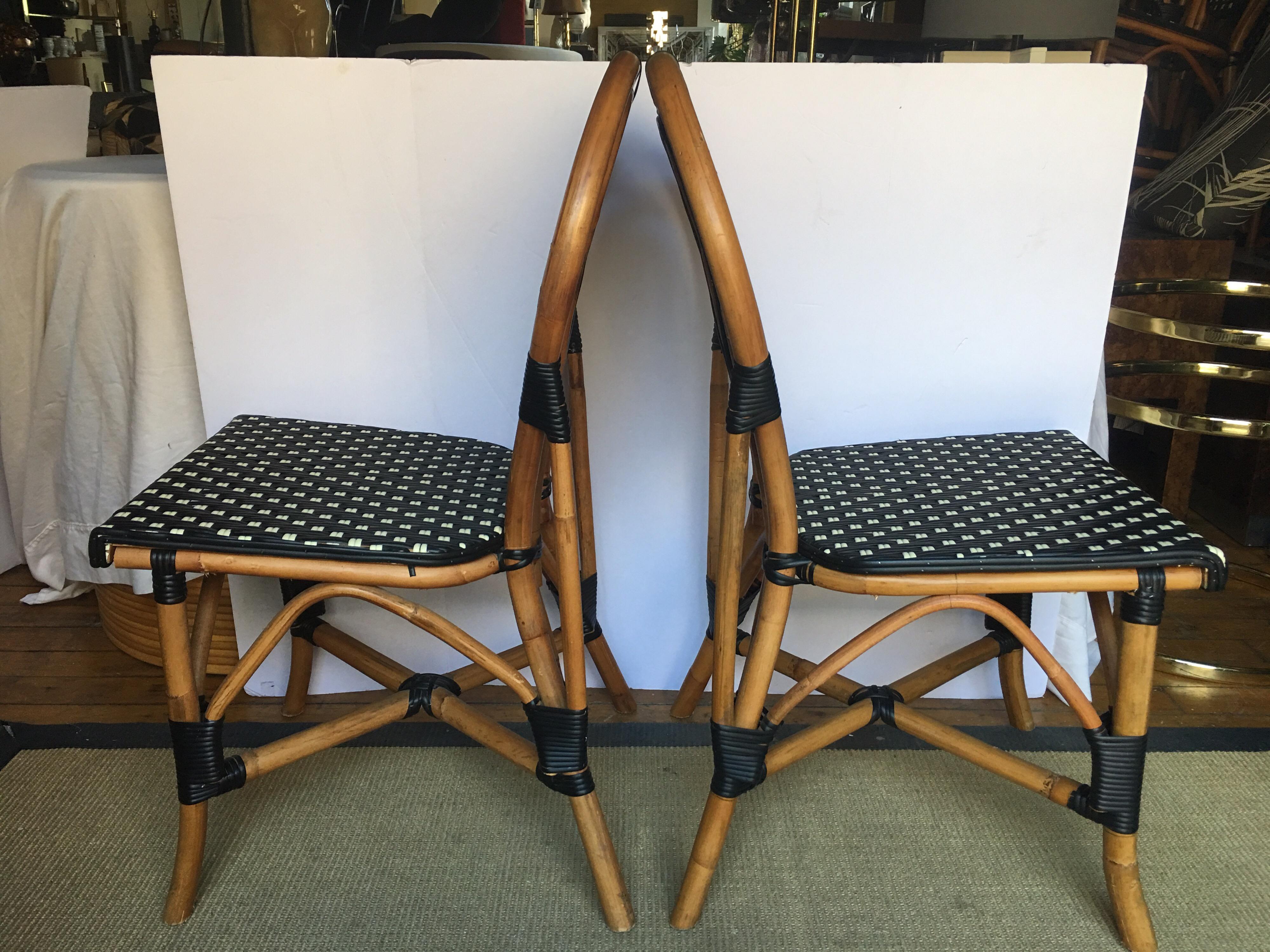French Style Parisian Cafe Bistro Rattan Dining Chairs 1