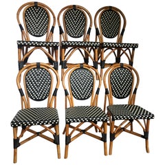 French Style Parisian Cafe Bistro Rattan Dining Chairs