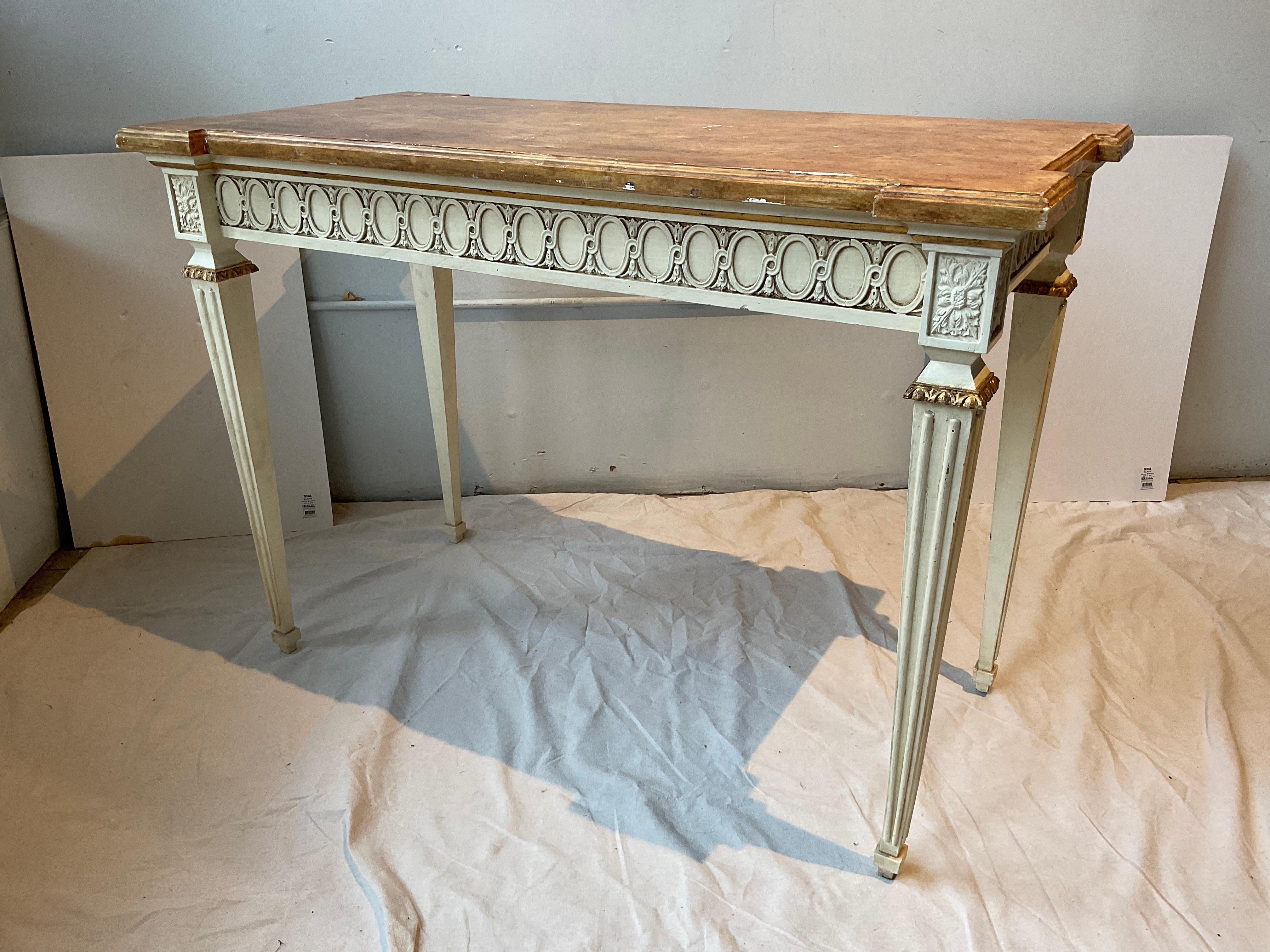 French Style Regency Painted Console In Good Condition For Sale In Tarrytown, NY