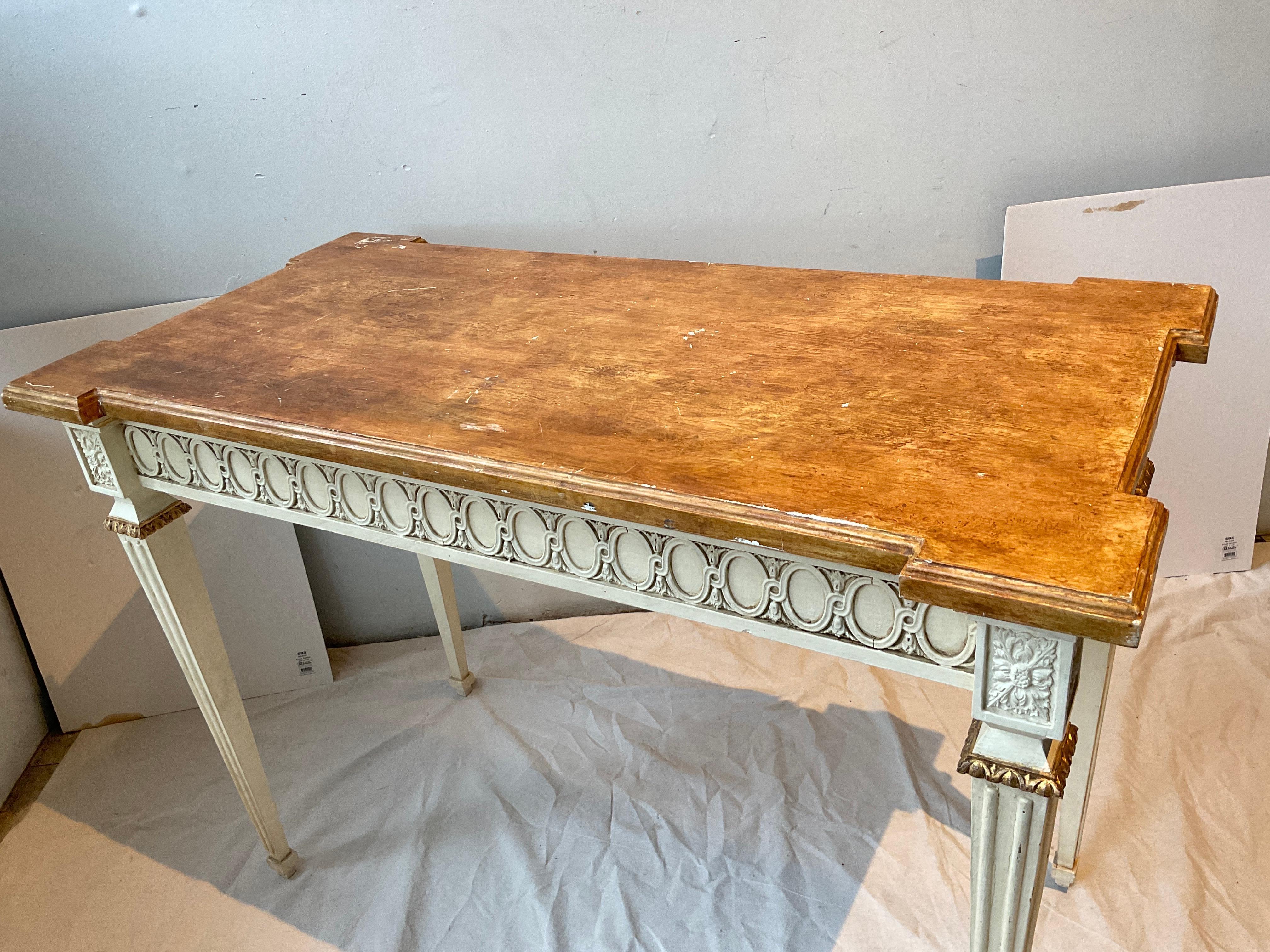 Contemporary French Style Regency Painted Console For Sale