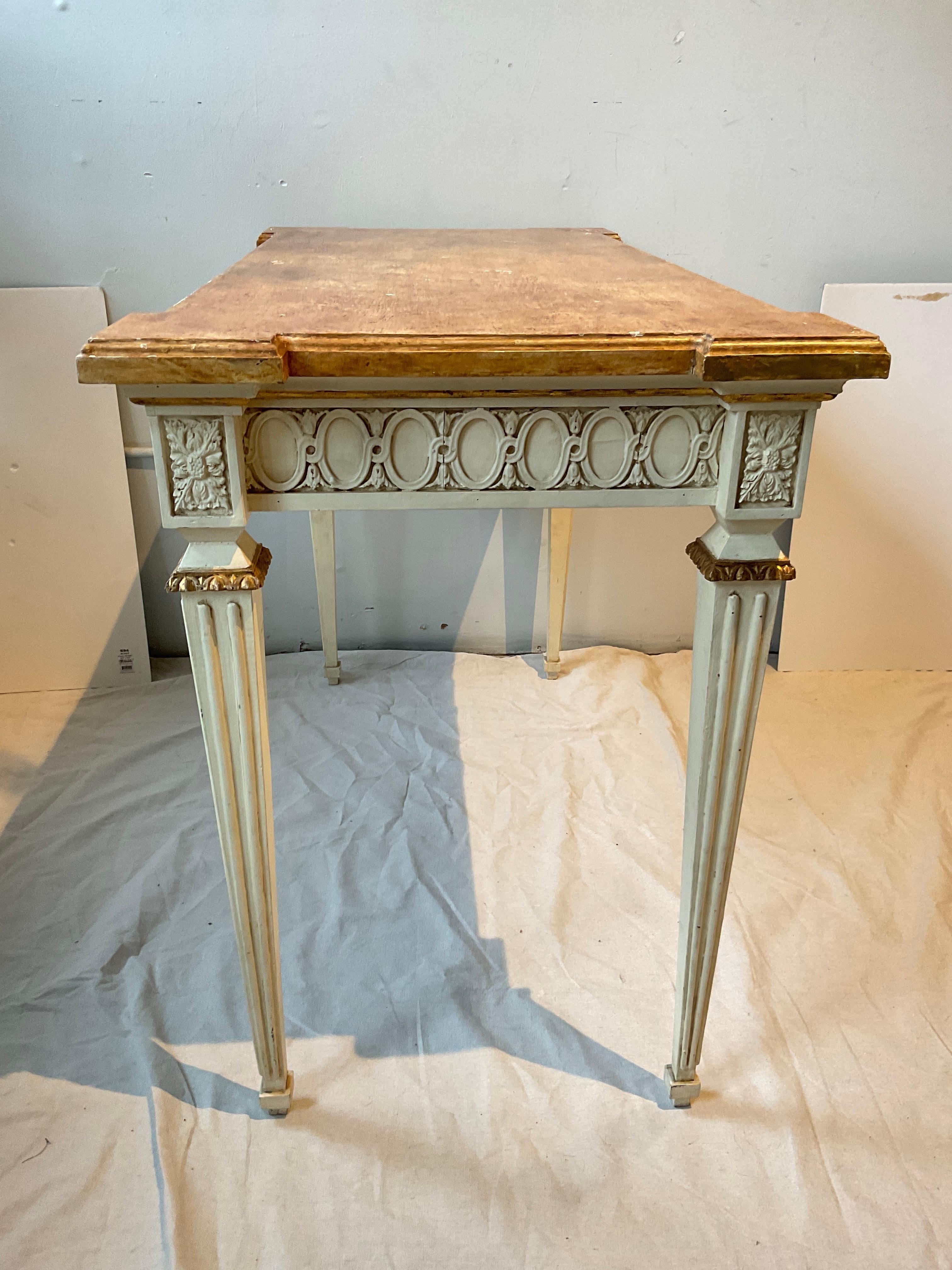 Wood French Style Regency Painted Console For Sale