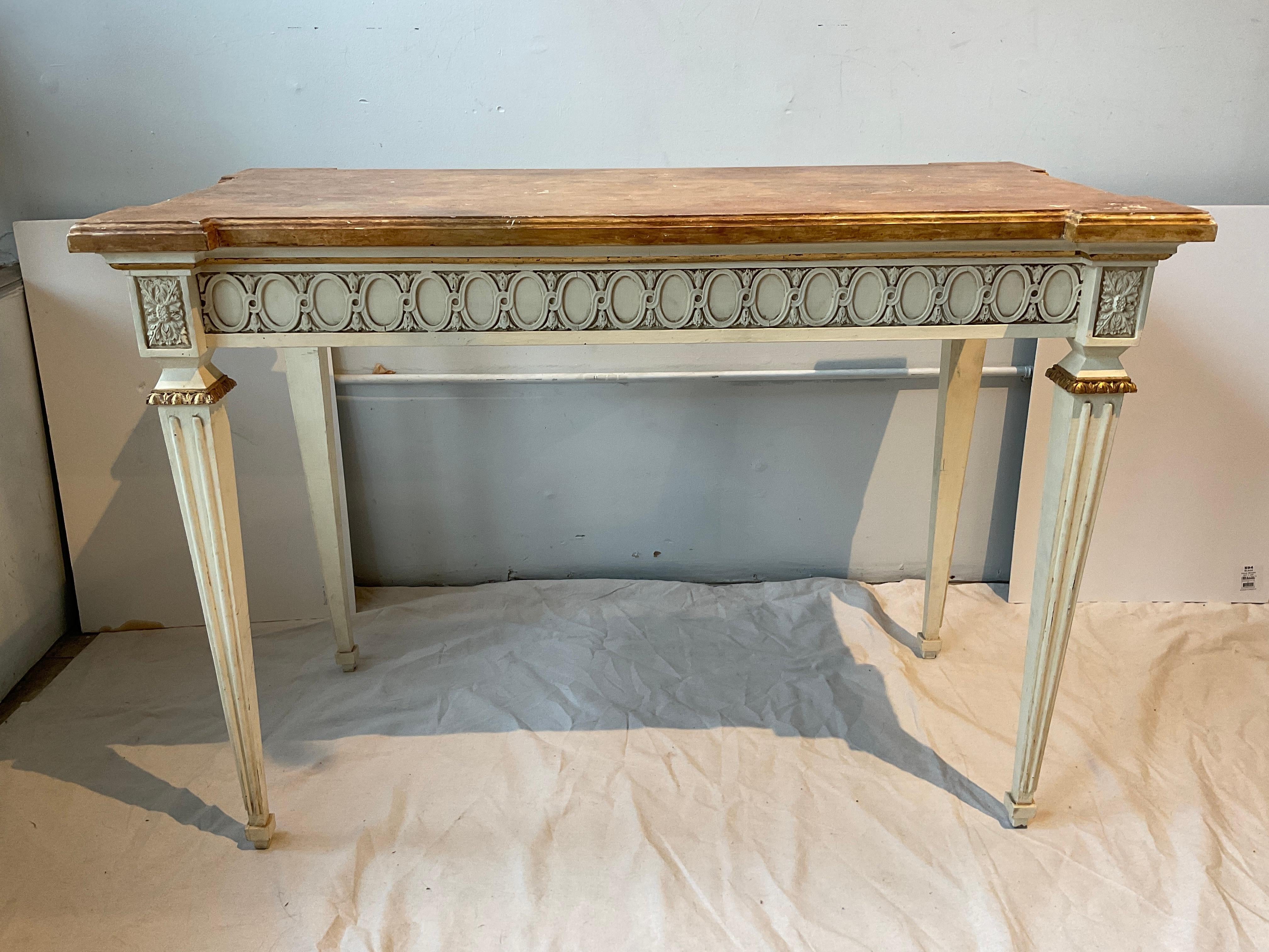 French Style Regency Painted Console For Sale 1
