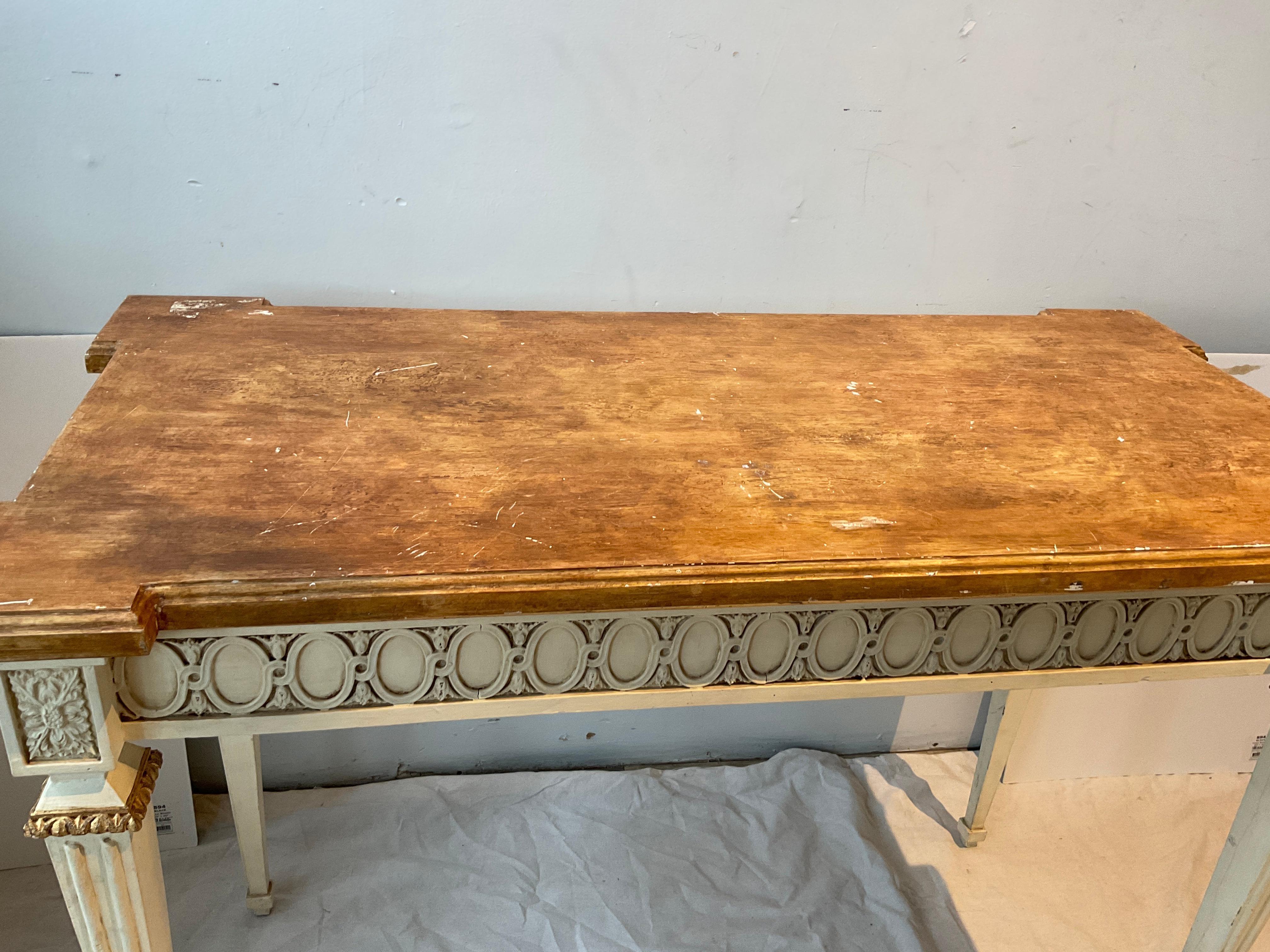 French Style Regency Painted Console For Sale 3