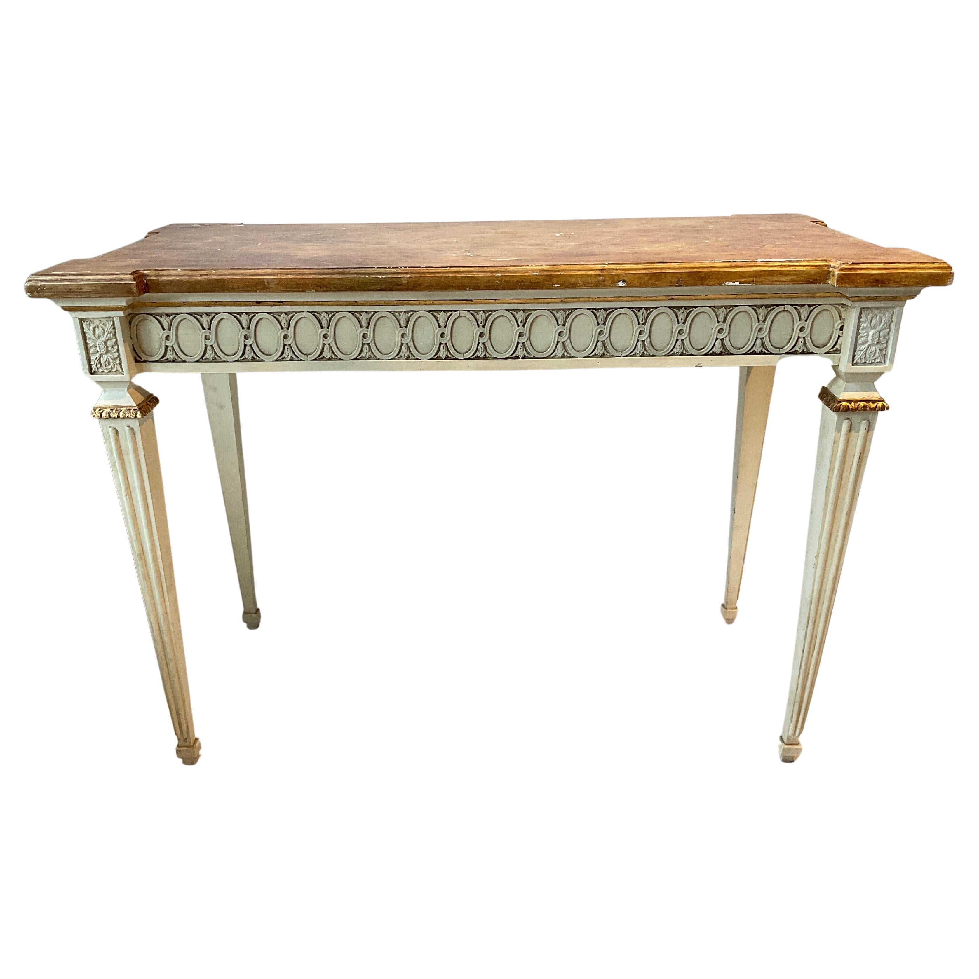 French Style Regency Painted Console For Sale