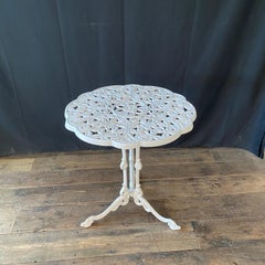 French Style Round Cast Aluminum White Outdoor Garden Patio Bistro Dining Table