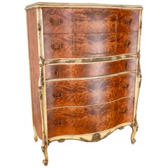 French Style Satinwood Chest on Chest by J.B. Van Sciver Co.