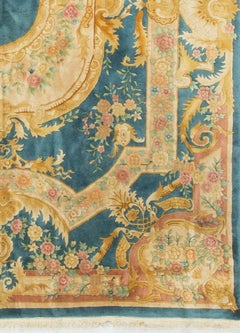 Vintage French Style Savonnerie Rug Carpet 9' x 11'4