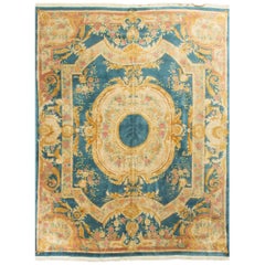 Vintage French Style Savonnerie Rug Carpet 9' x 11'4