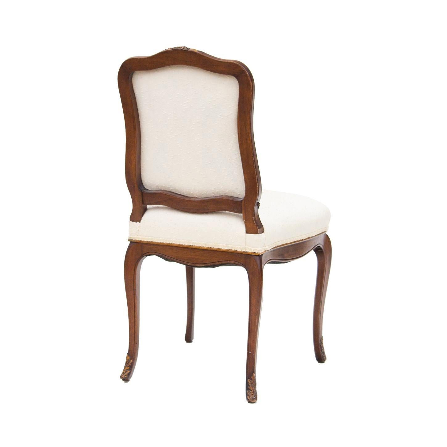 American French Style Side Chair with Carved Frame