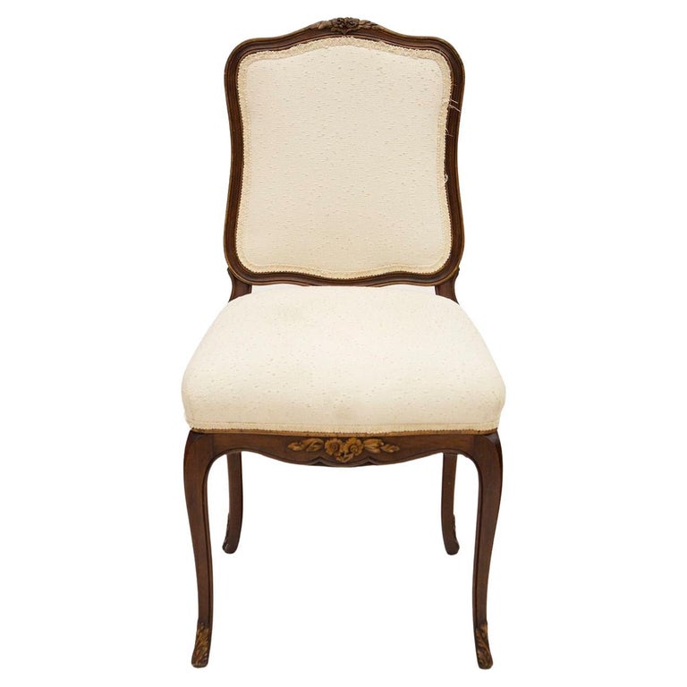 French Style Side Chair with Carved Frame For Sale at 1stDibs
