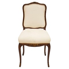 Used French Style Side Chair with Carved Frame