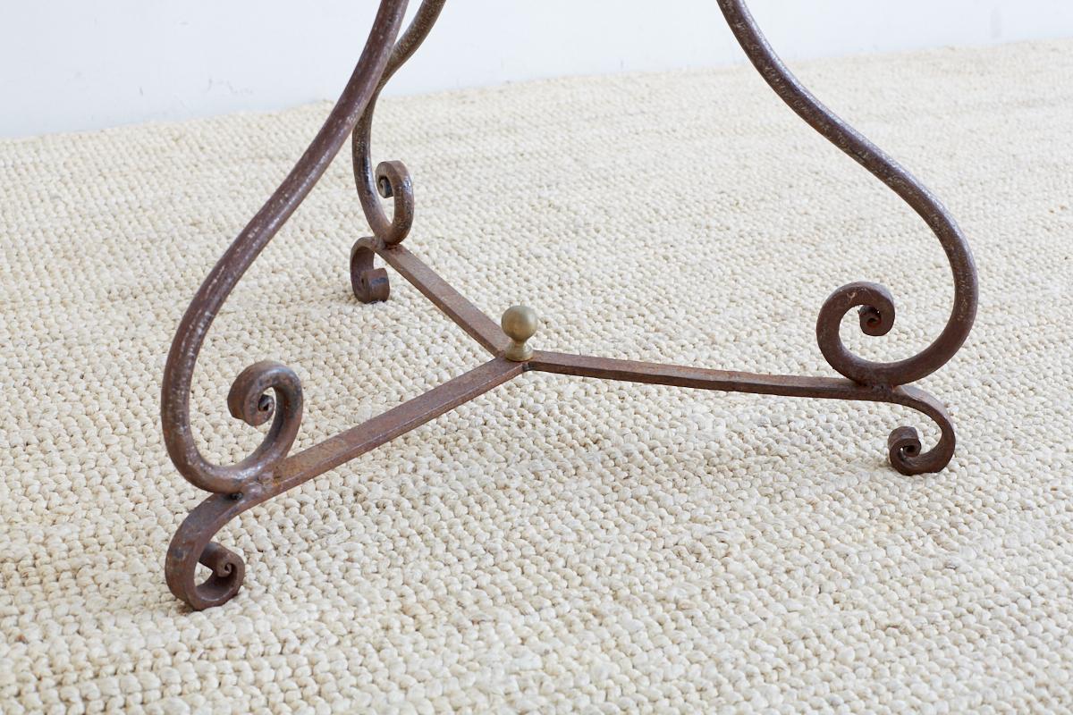 Brass French Style Stone Top Bistro or Cafe Table