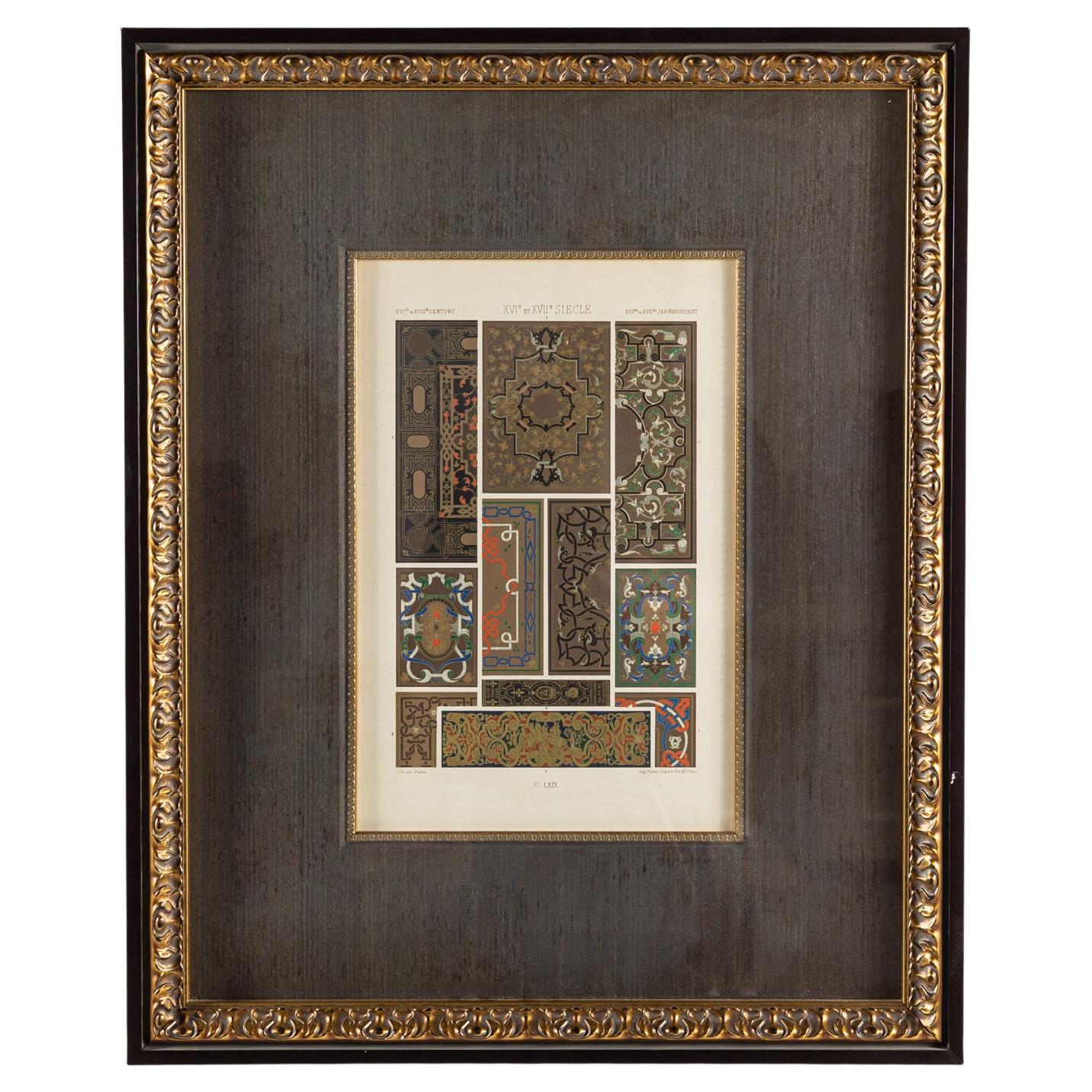 French Style Tapestry Framed Lithograph