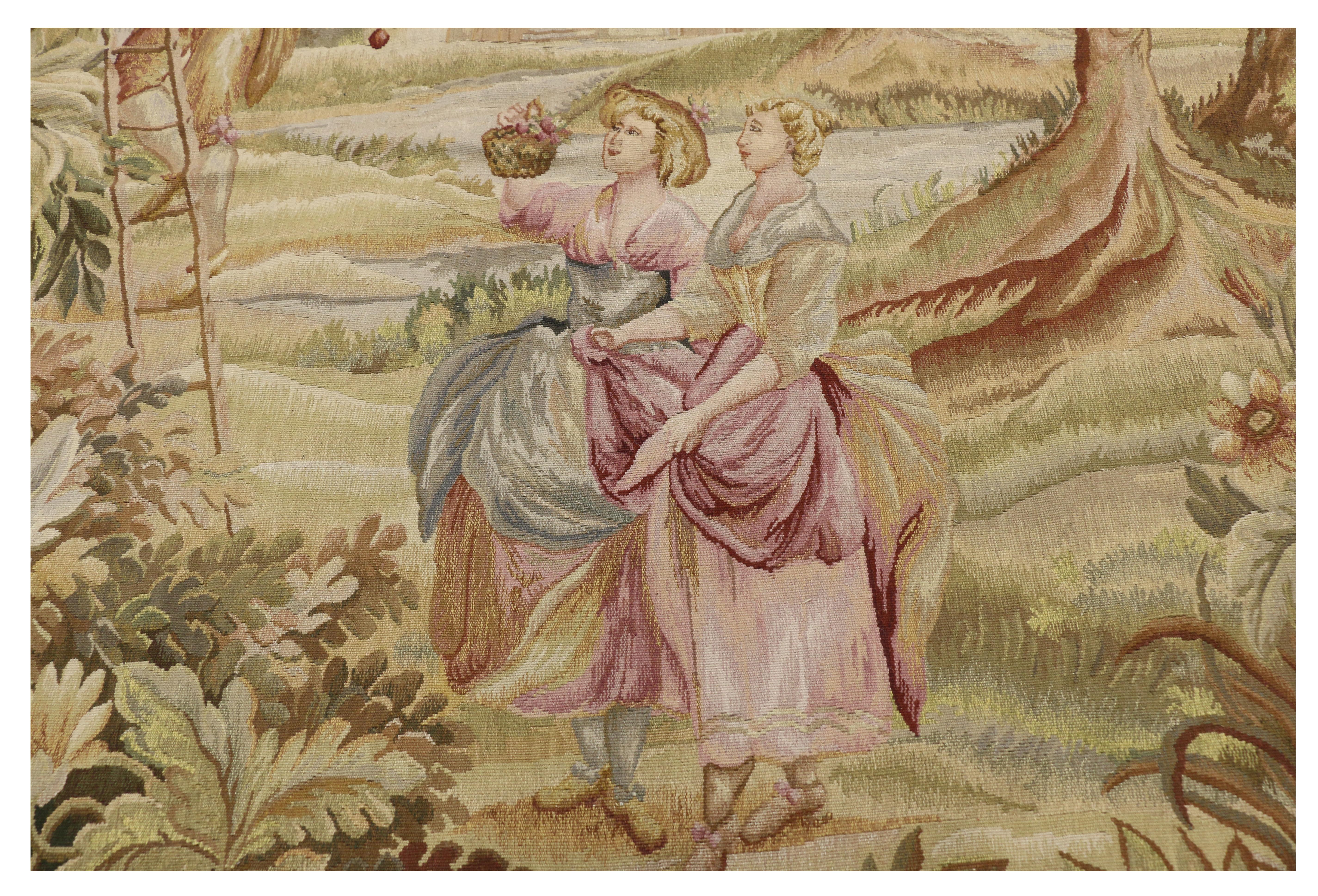 Chinese French Style Tapestry Inspired by 'La Cueillette des Cerises', Francois Boucher For Sale