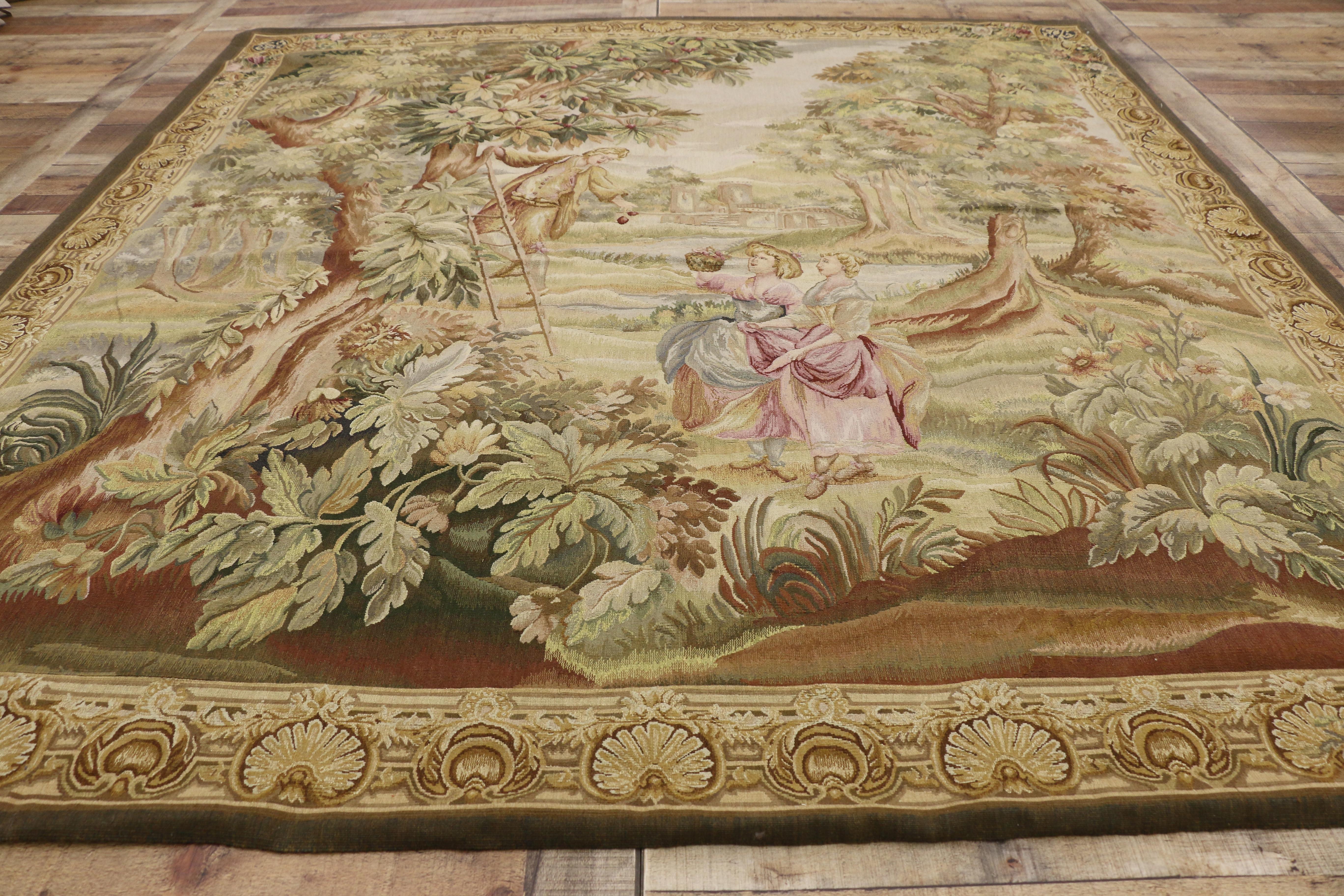 Contemporary French Style Tapestry Inspired by 'La Cueillette des Cerises', Francois Boucher For Sale
