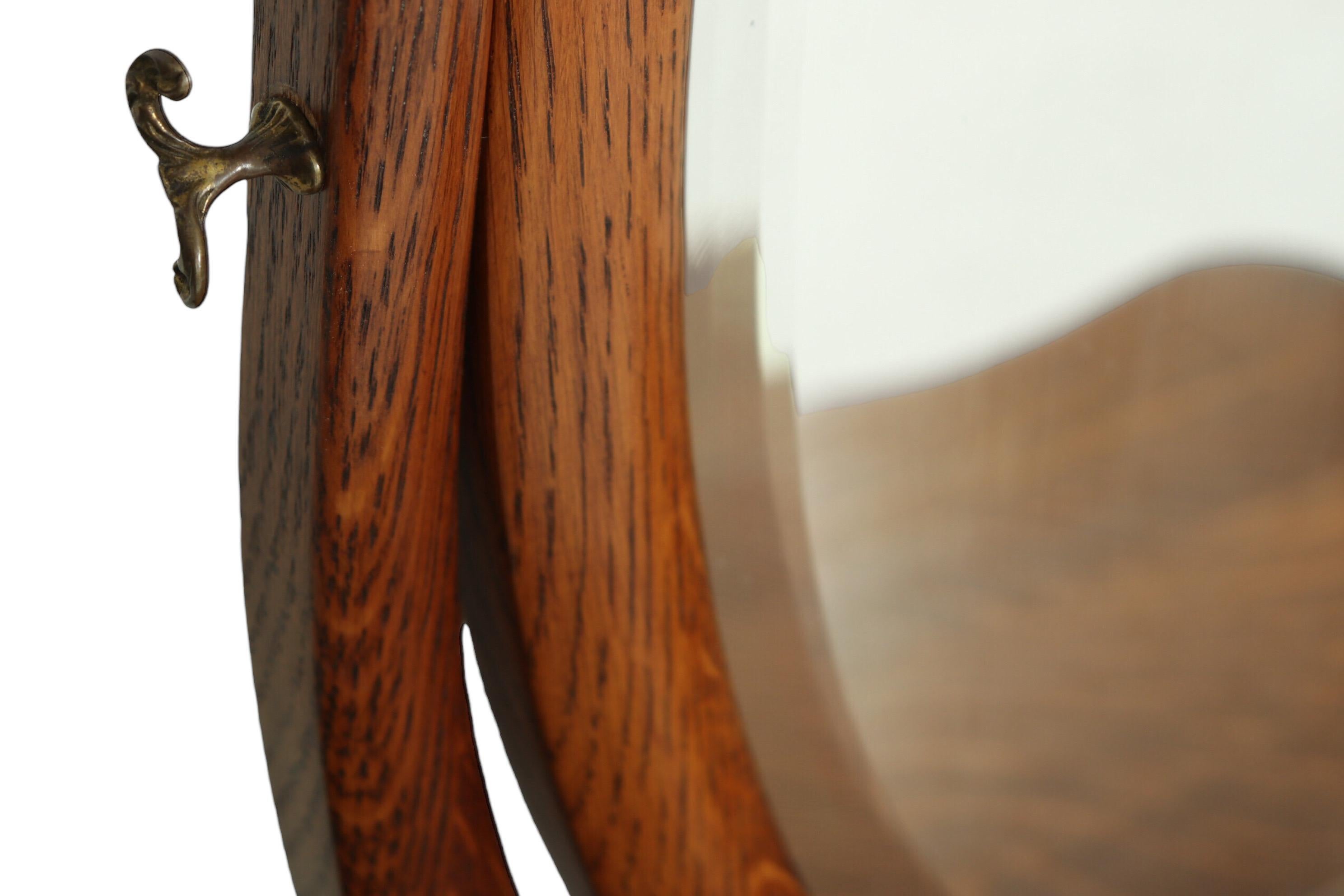French Provincial French Style Tiger Oak Vanity Table