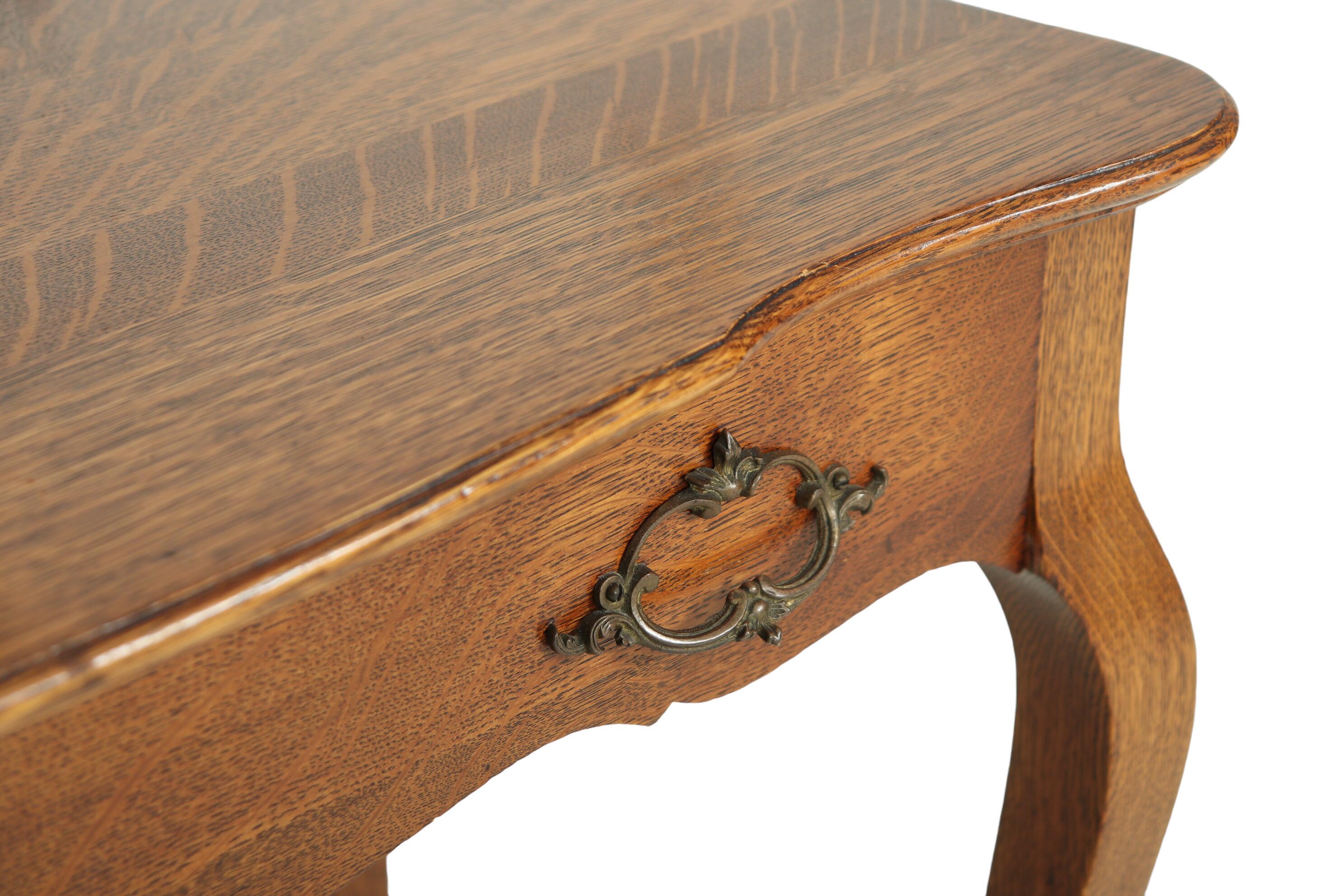 20th Century French Style Tiger Oak Vanity Table