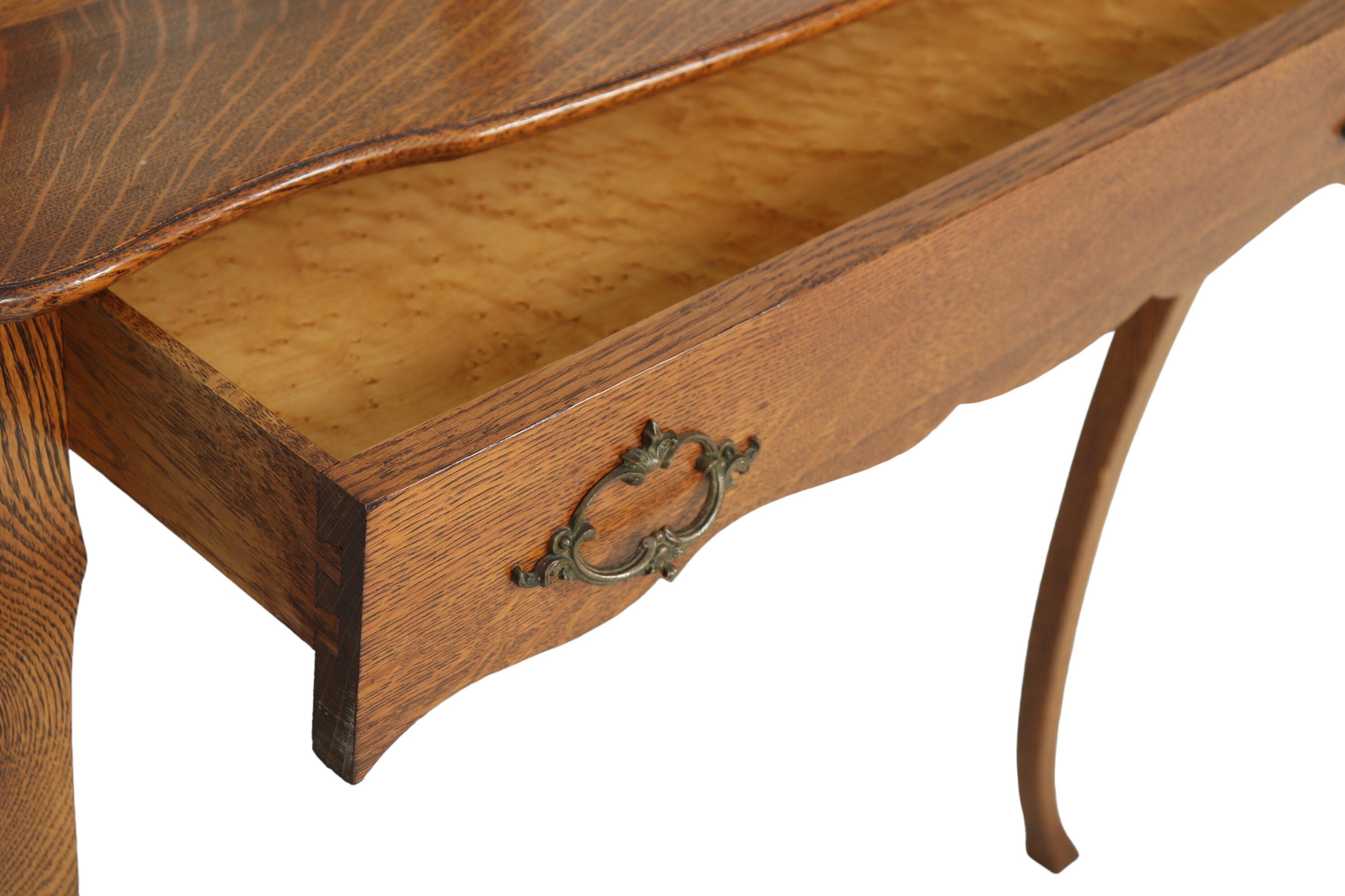 French Style Tiger Oak Vanity Table 1
