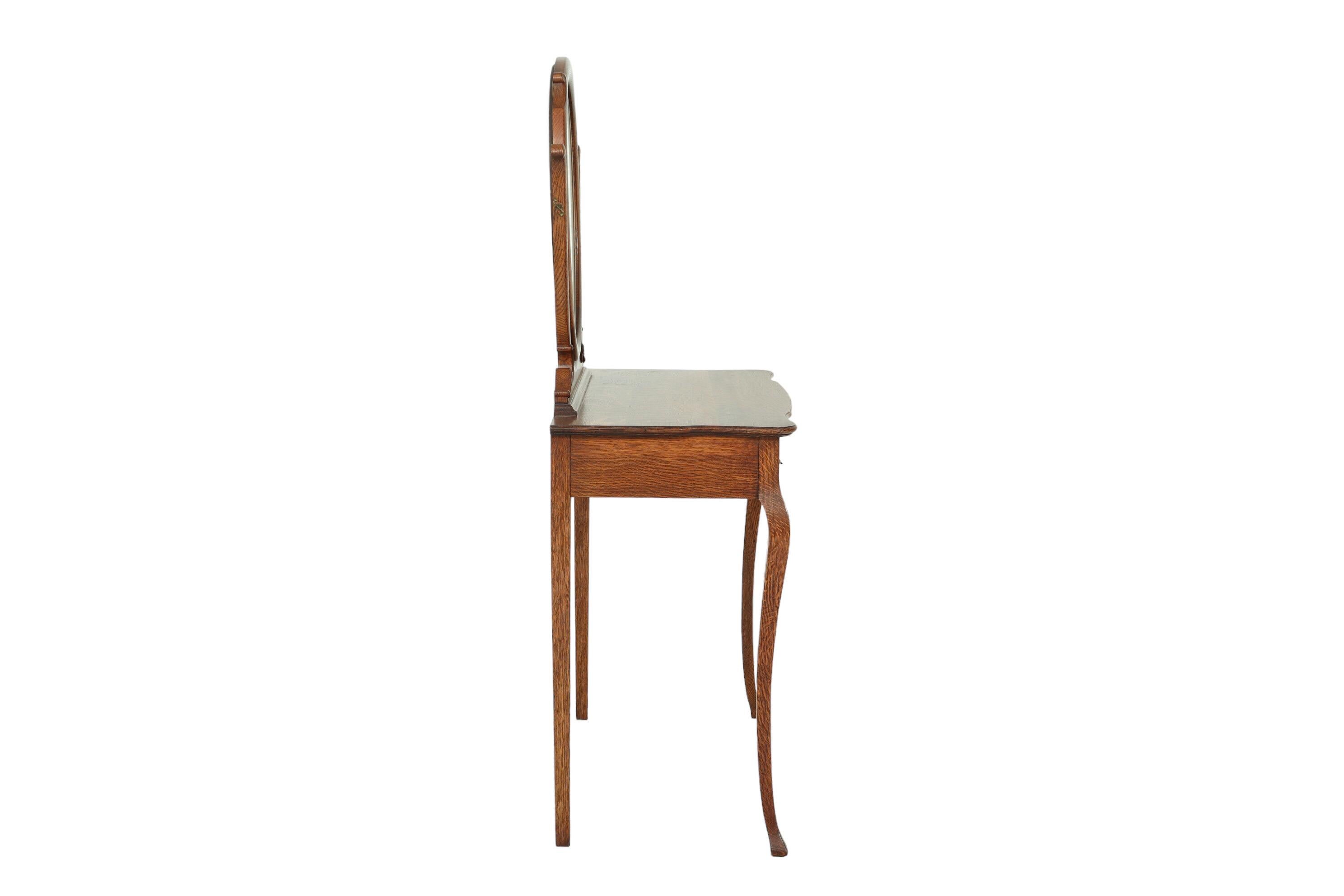 French Style Tiger Oak Vanity Table 3