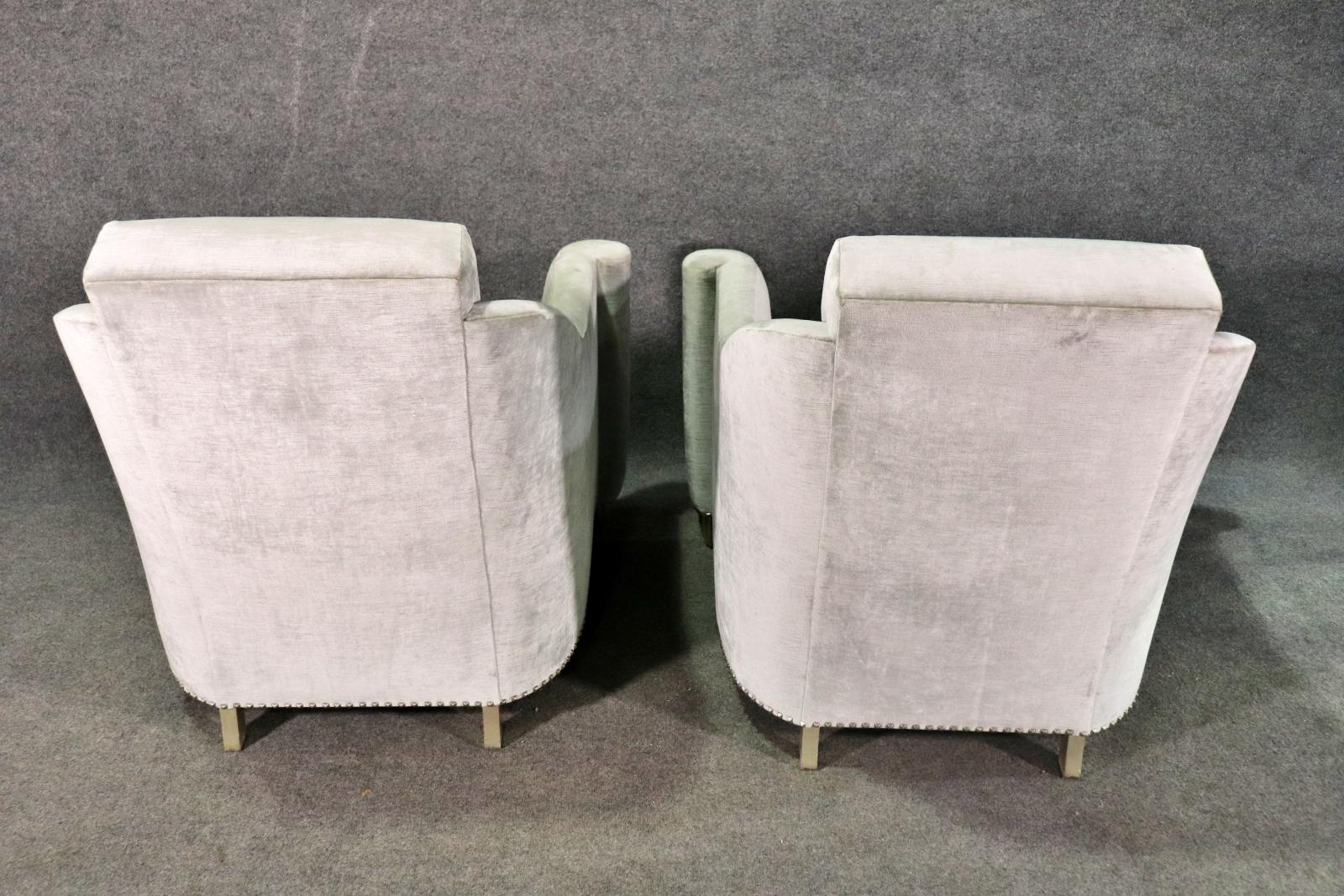 French Style Velvet Armchairs For Sale 5