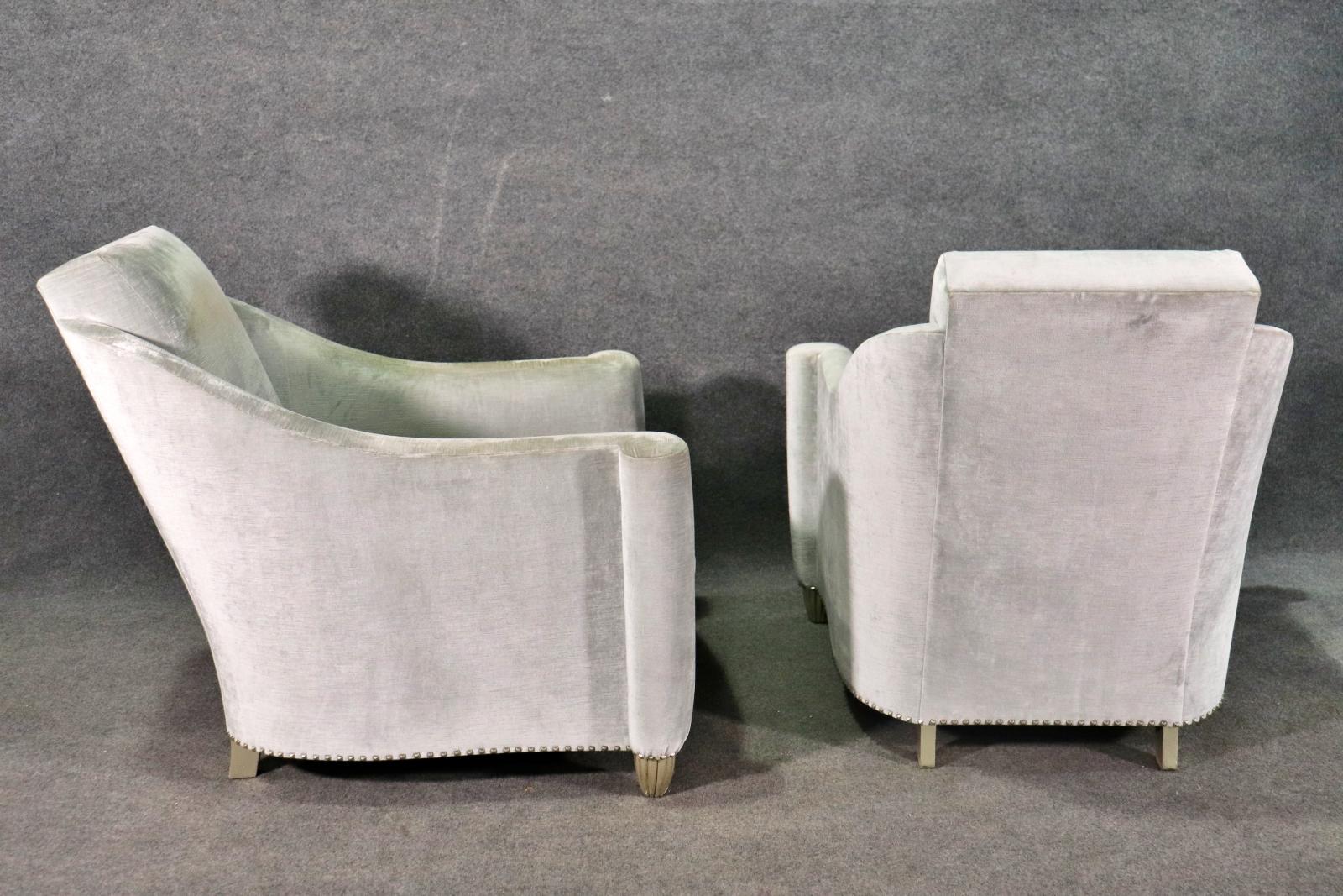 French Style Velvet Armchairs For Sale 4