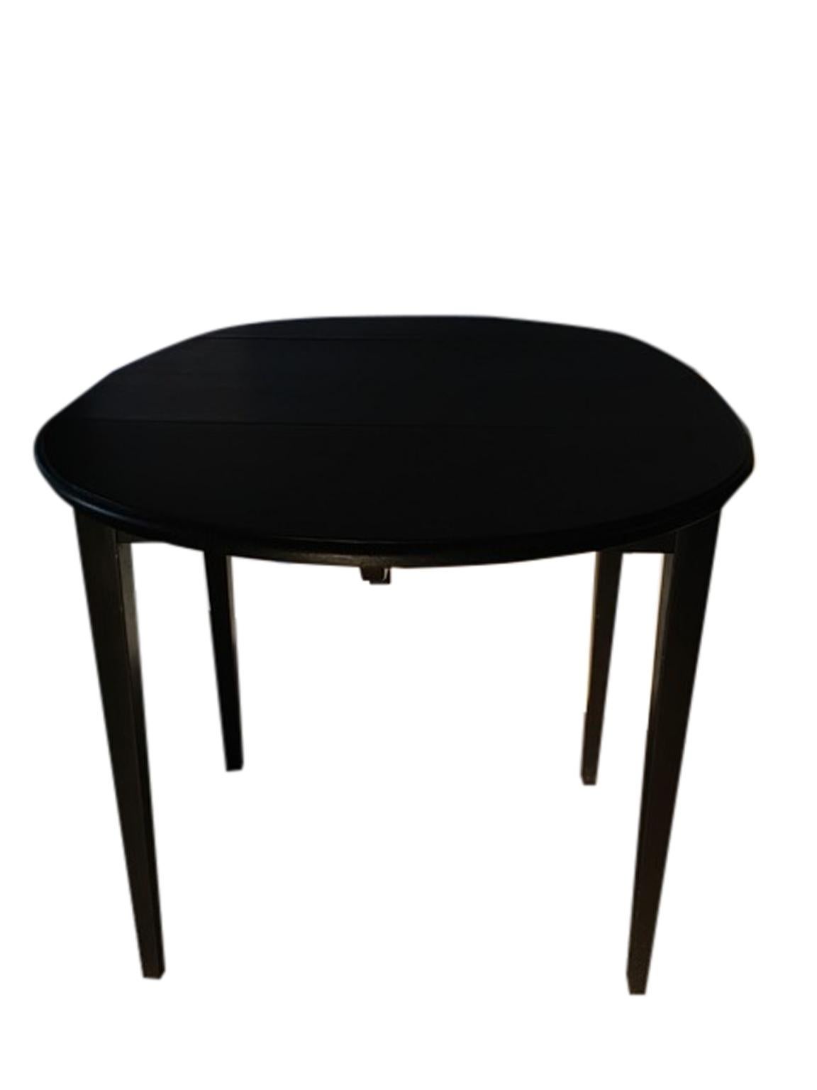 Italy Walnut Drop-Leaf Table Black Lacquered Contemporary Production In Stock 4