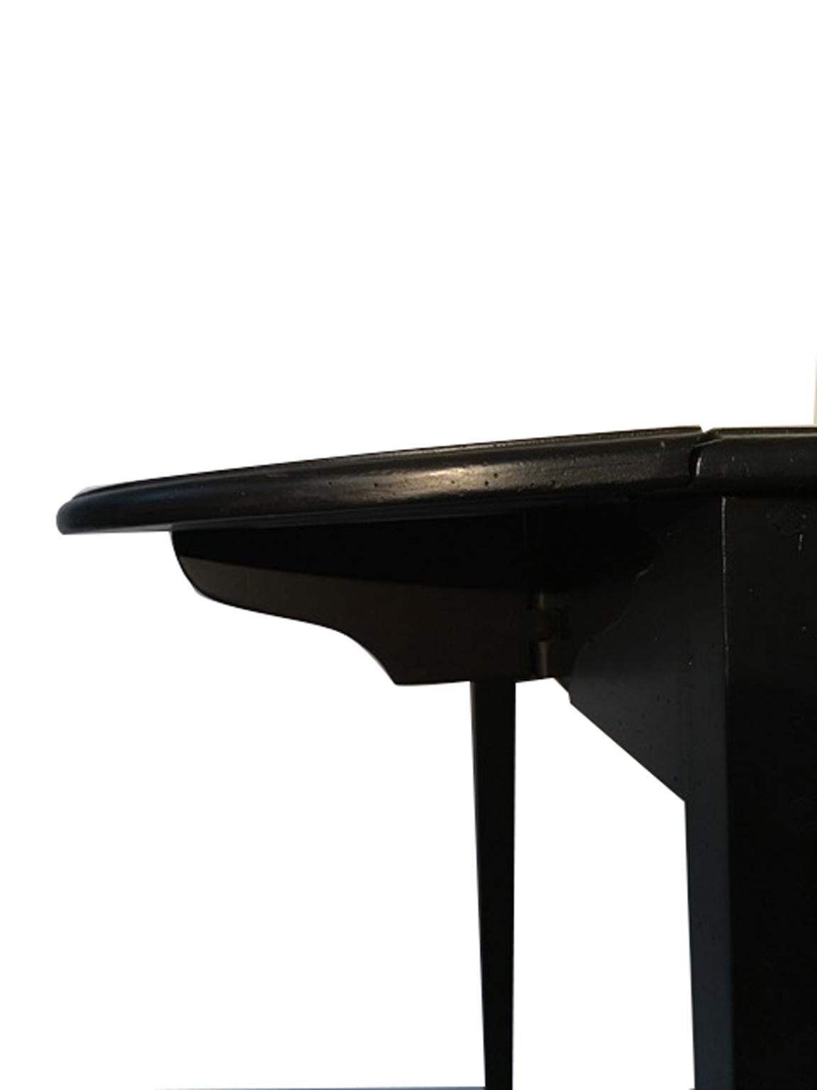 Italy Walnut Drop-Leaf Table Black Lacquered Contemporary Production In Stock 5