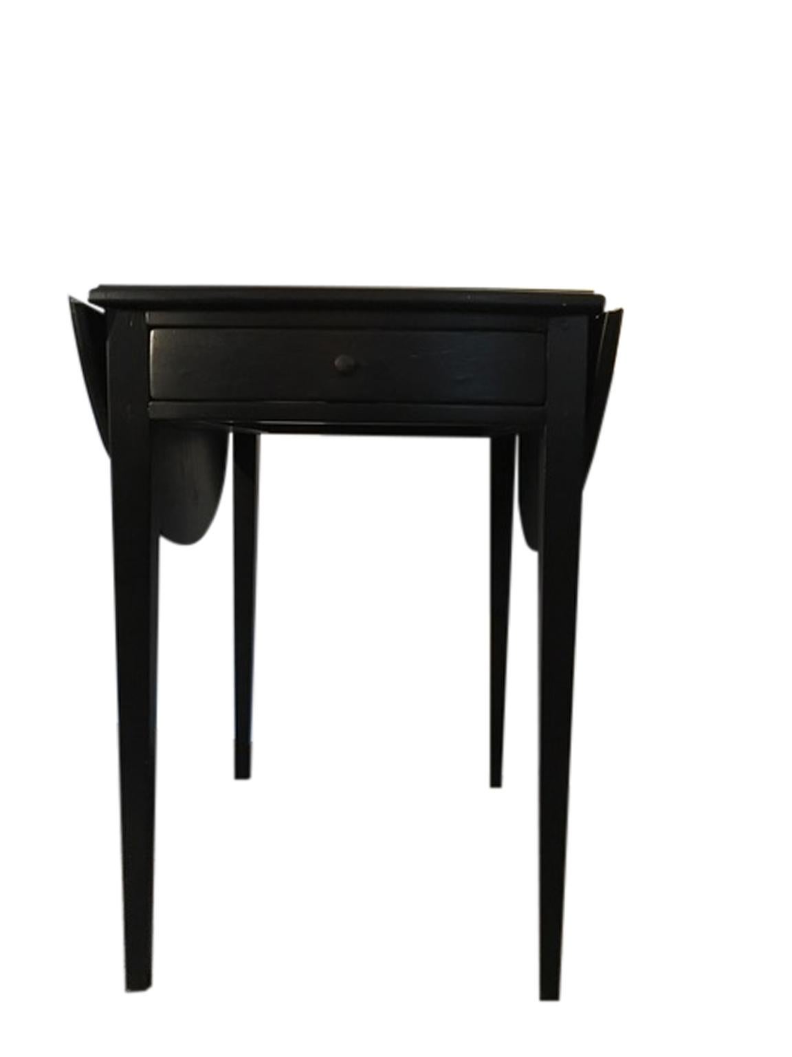 Italy Walnut Drop-Leaf Table Black Lacquered Contemporary Production In Stock 8