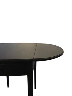 Italy Walnut Drop-Leaf Table Black Lacquered Contemporary Production In Stock