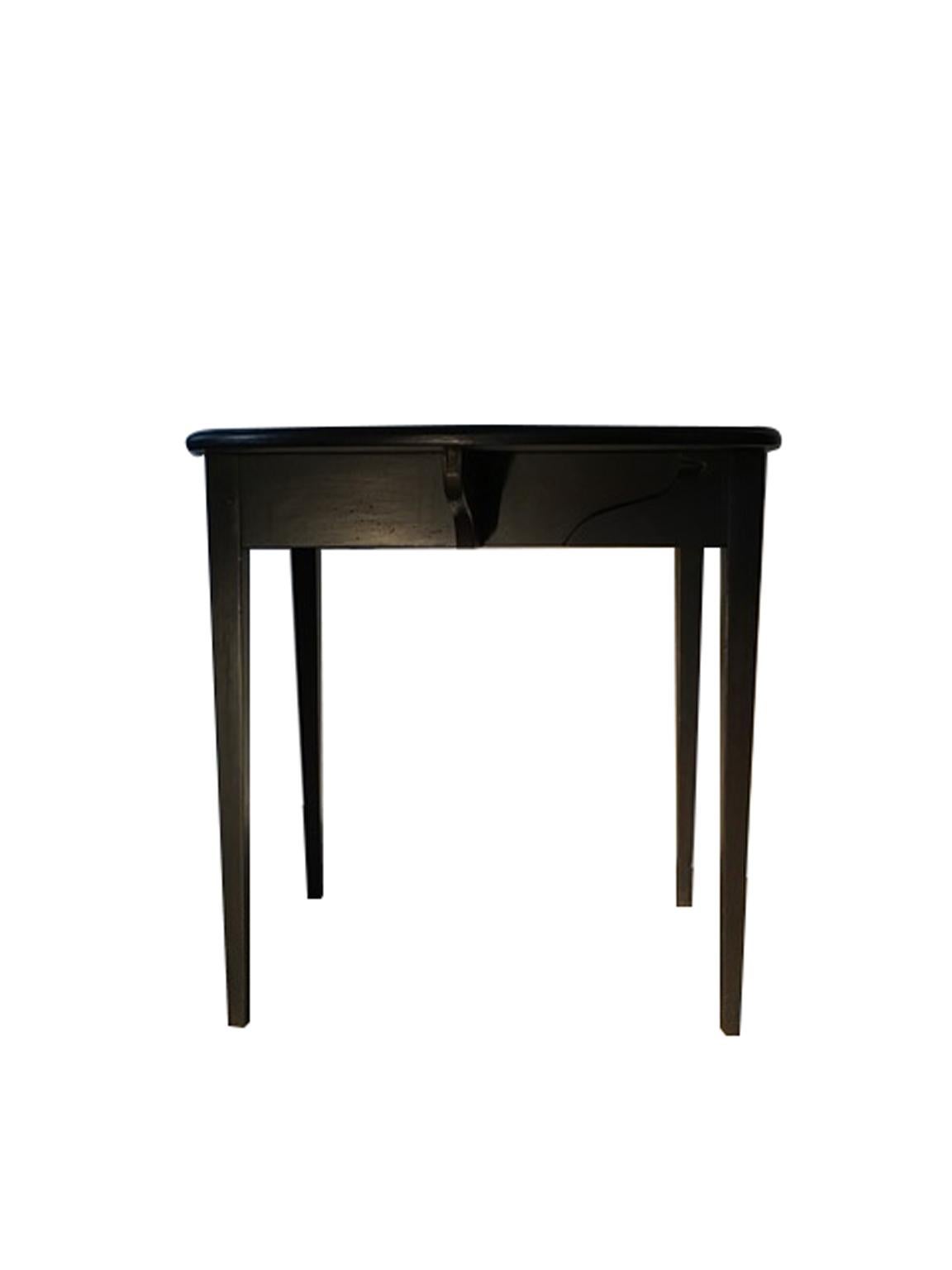 French Provincial Italy Walnut Drop-Leaf Table Black Lacquered Contemporary Production In Stock