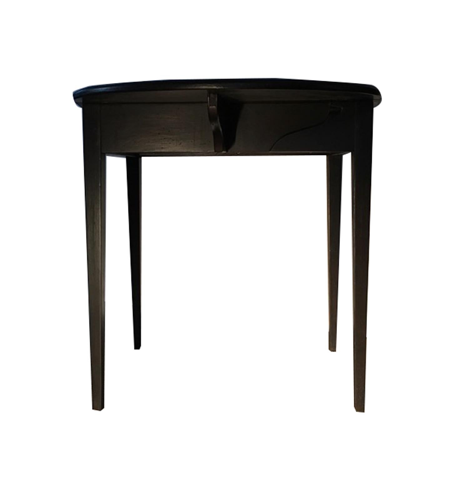 Italy Walnut Drop-Leaf Table Black Lacquered Contemporary Production In Stock 2