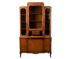 French Style Walnut Secretary with Inlay Decorations