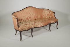 French Style Walnut Serpentine Sofa