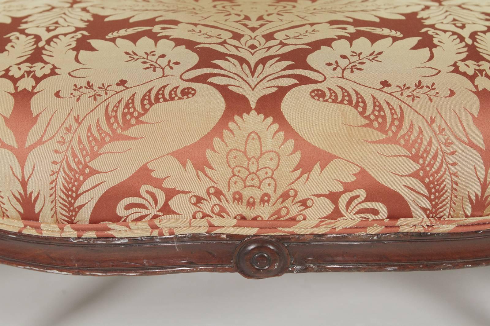 Late 19th Century French Style Walnut Serpentine Sofa