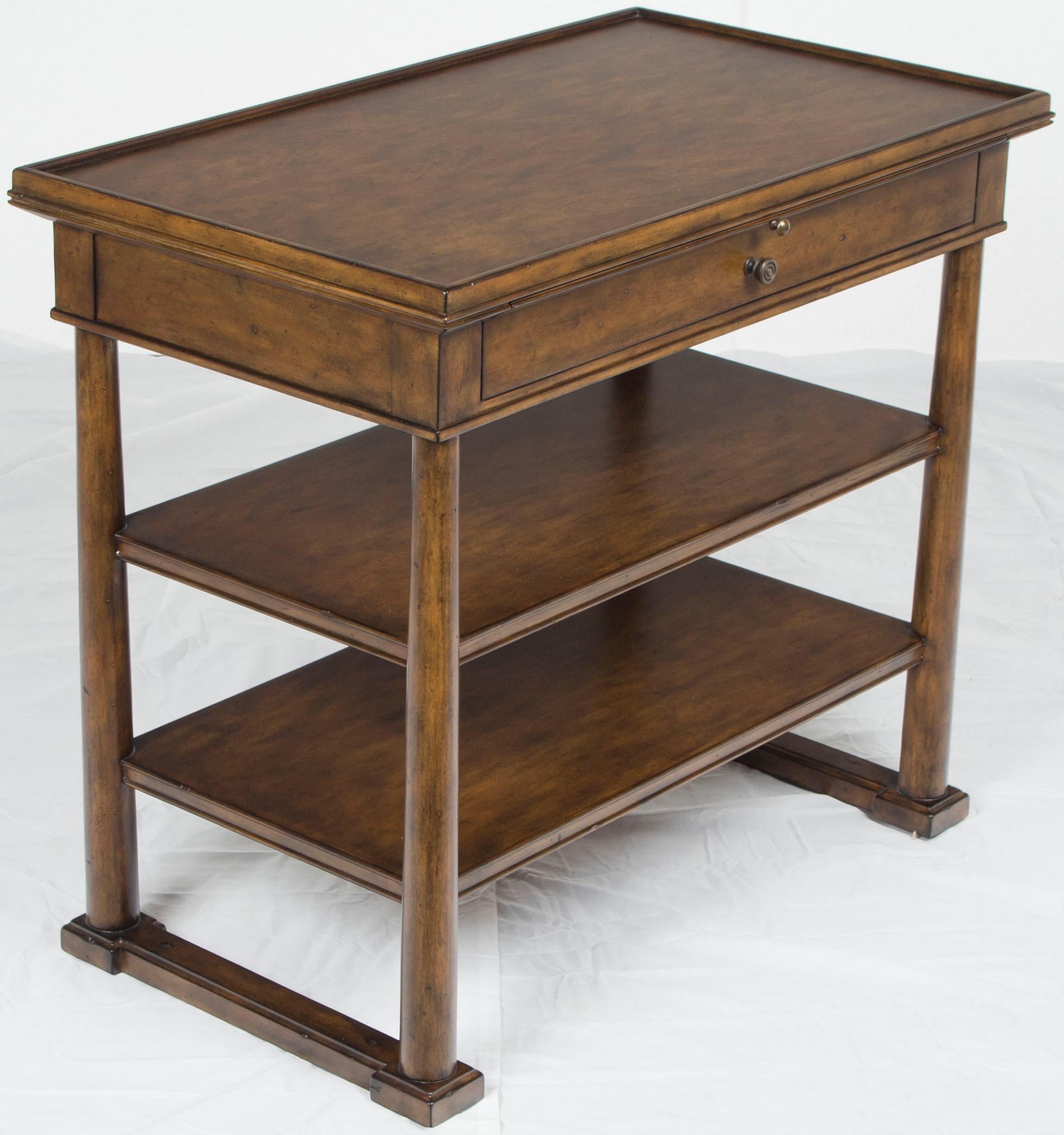 French Style Walnut Side Table with Pull Out Slide For Sale 1