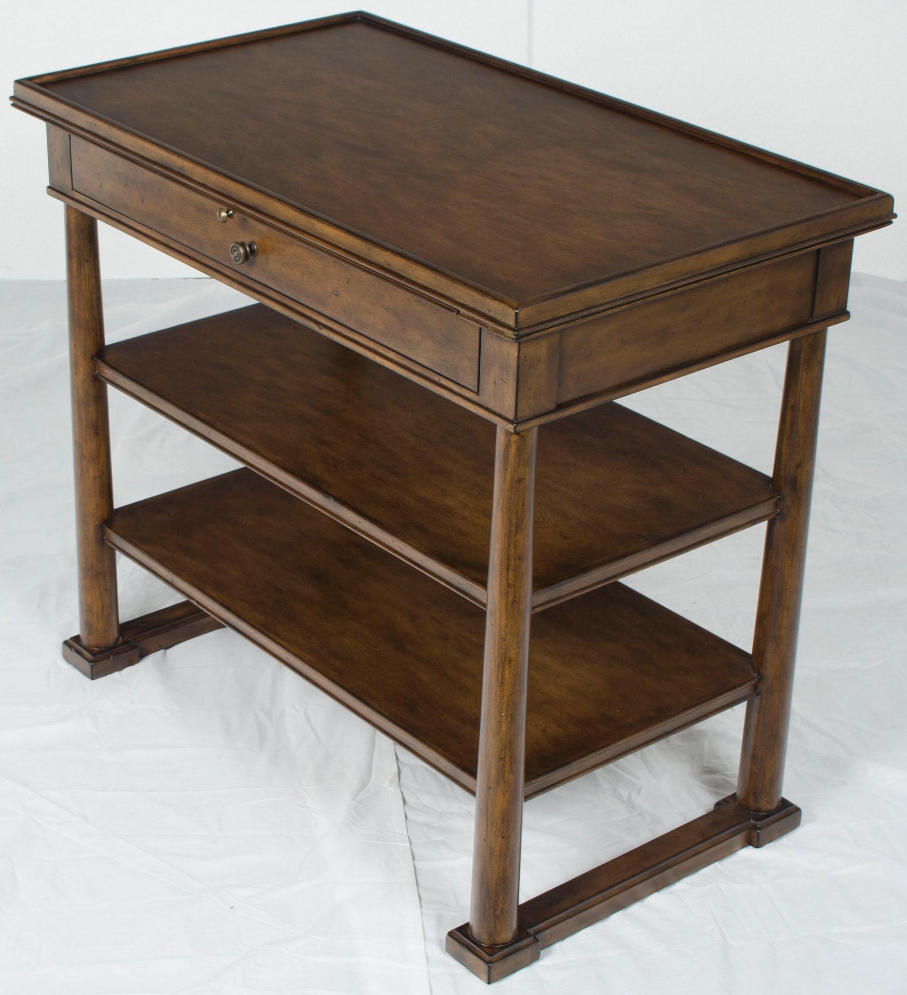 French Style Walnut Side Table with Pull Out Slide For Sale 2