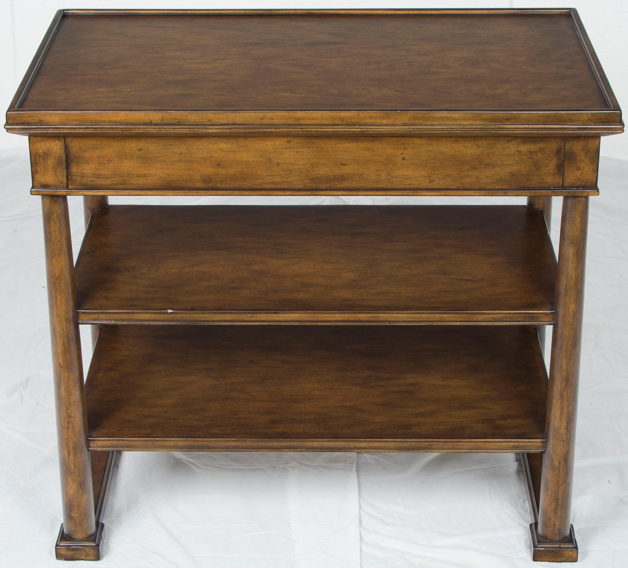 French Style Walnut Side Table with Pull Out Slide For Sale 3