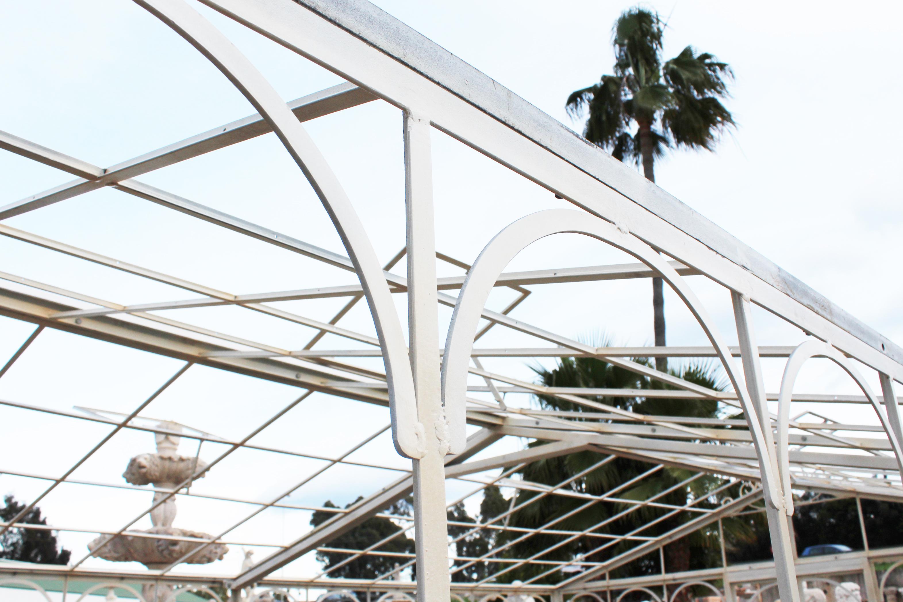 French Style Wrought Iron Greenhouse with Door and Windows in White Color 4