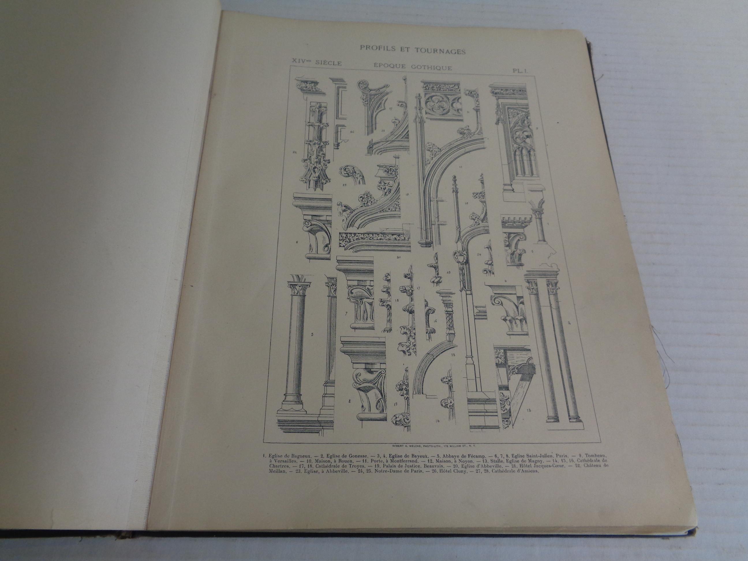  STYLES FRANCAIS : Mobilier & Architecture - Bajot, Paris - 19th C. Folio Book Bon état - En vente à Rochester, NY