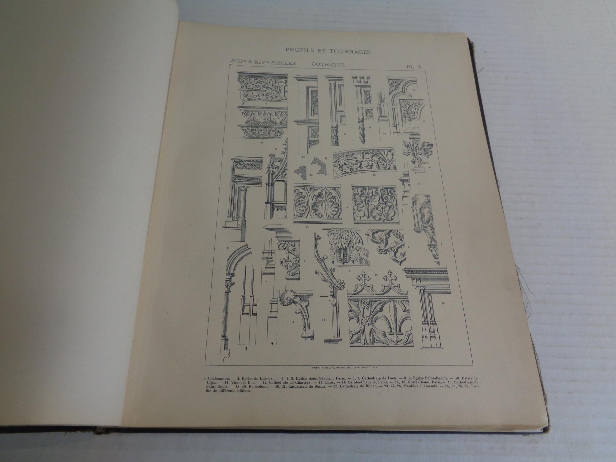 19th Century  FRENCH STYLES: Furniture & Architecture - Bajot, Paris - 19th C. Folio Book For Sale